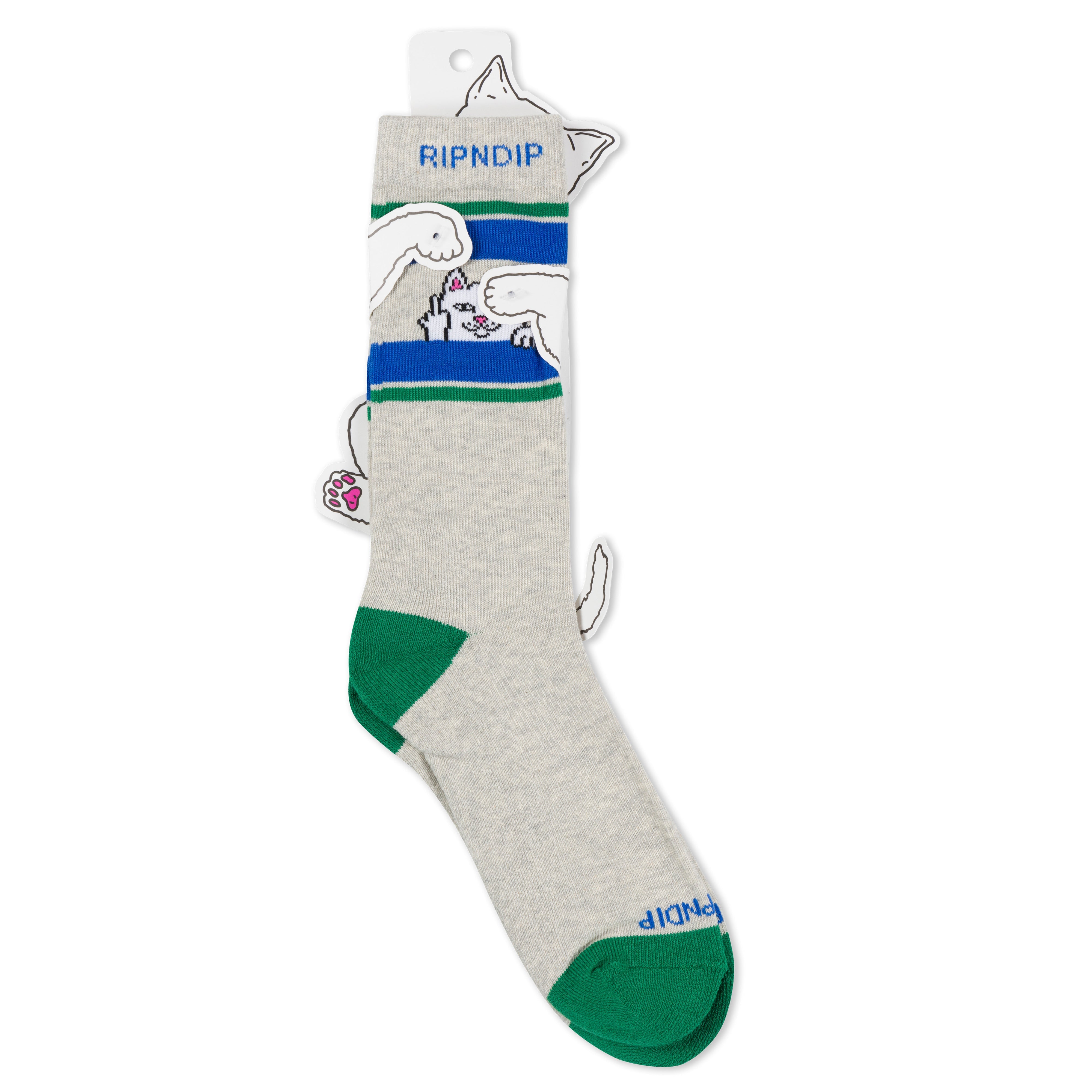 RIPNDIP Peeking Nermal Socks (Ash Heather)