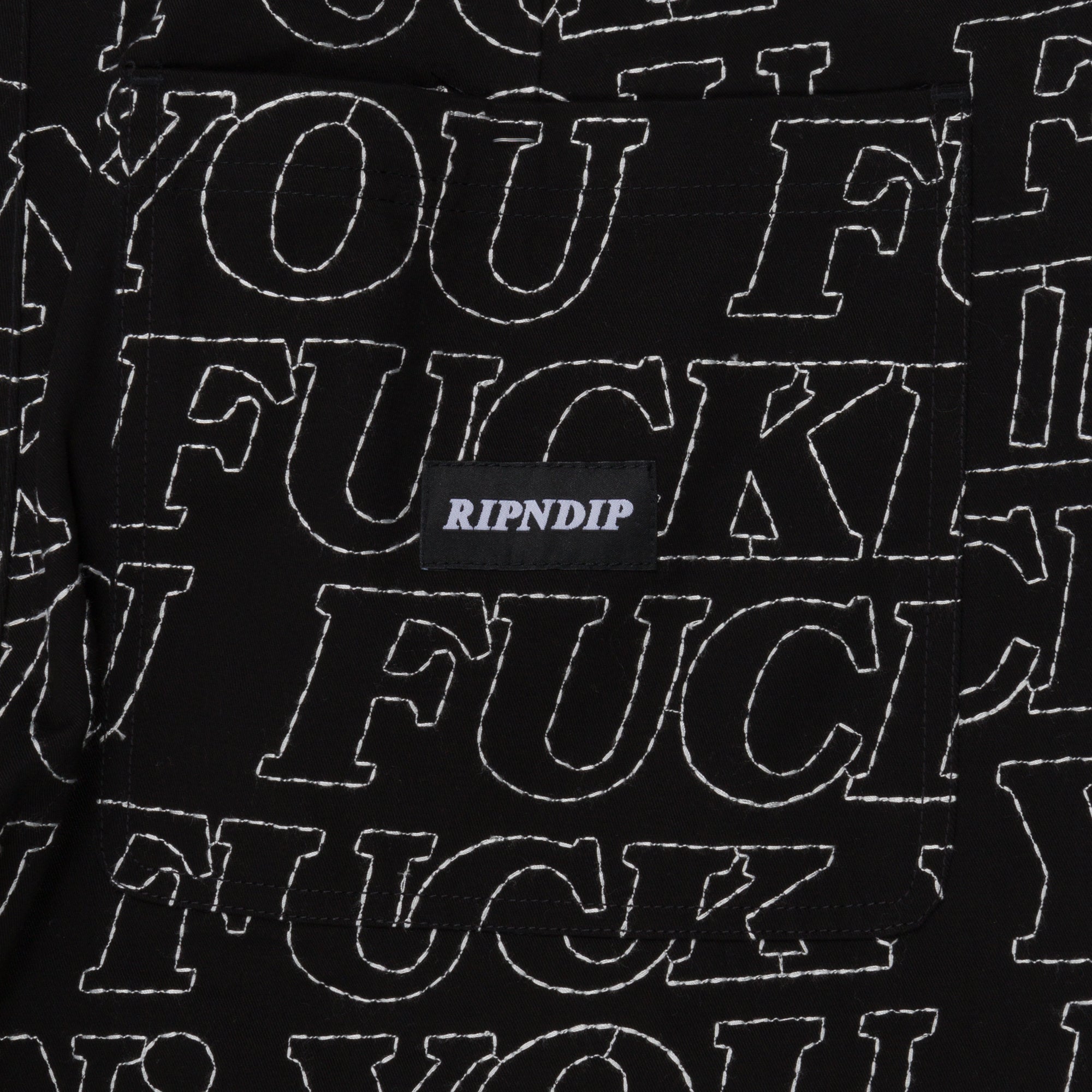 RIPNDIP Fuckin Fuck Quilted Wide Leg Pants (Black)