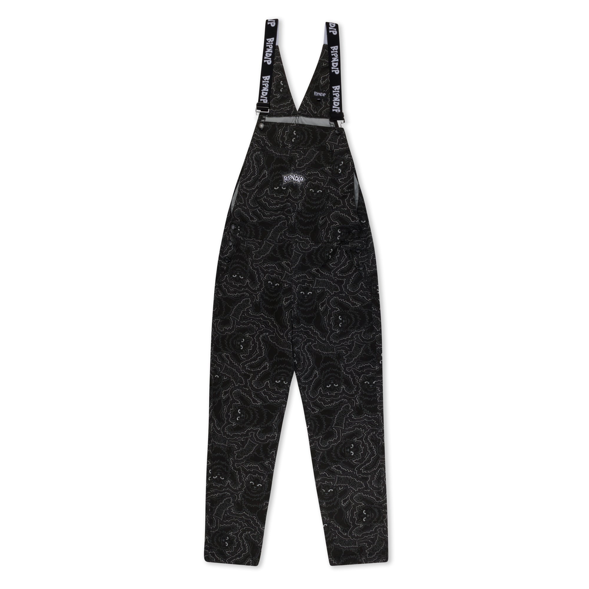 RIPNDIP Big Pussy Energy Cotton Twill Overalls (Black)