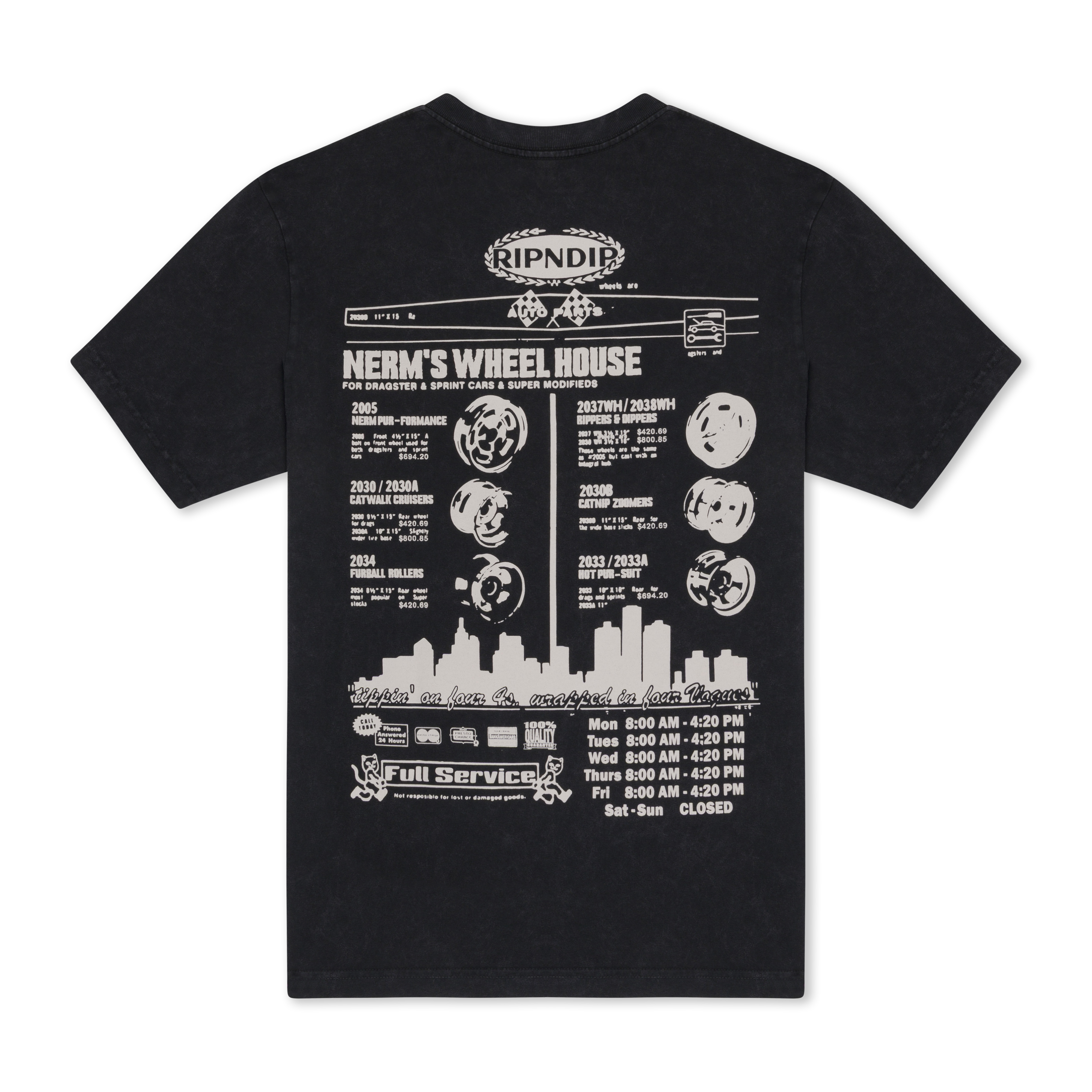RIPNDIP Nerm Wheels Tee (Black Vintage Wash)