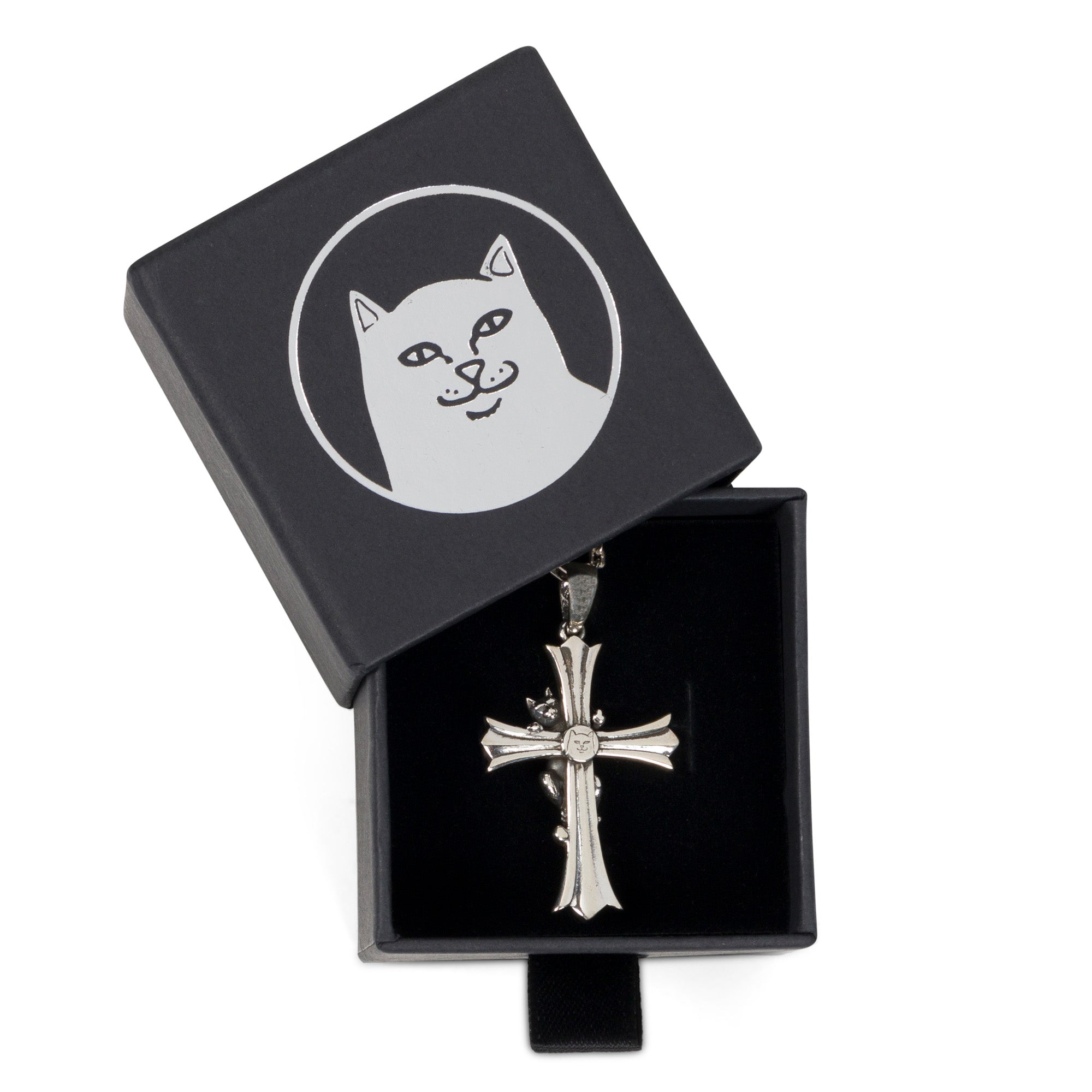 RIPNDIP Chrome Kitty Necklace (Silver)