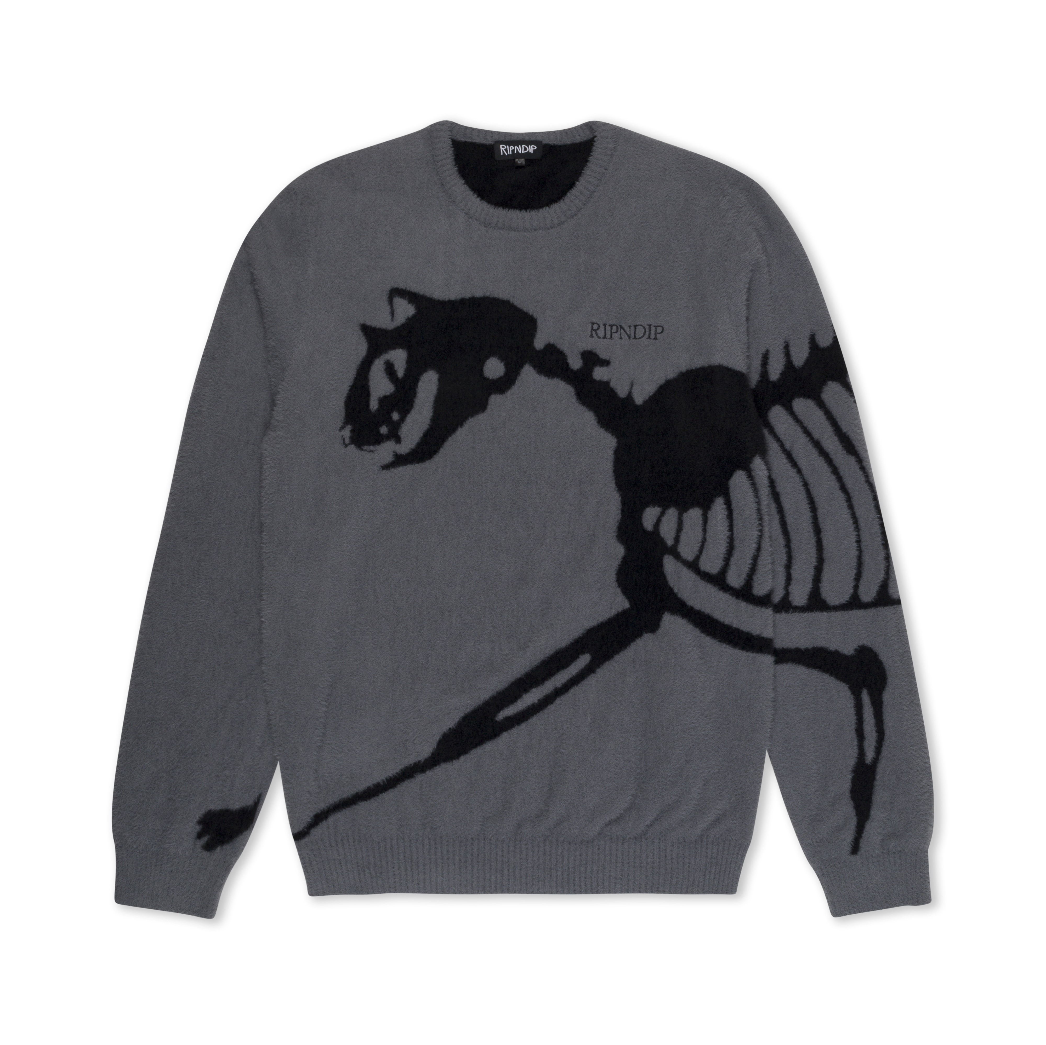 RIPNDIP Fossil Mohair Knit Sweater (Charcoal)