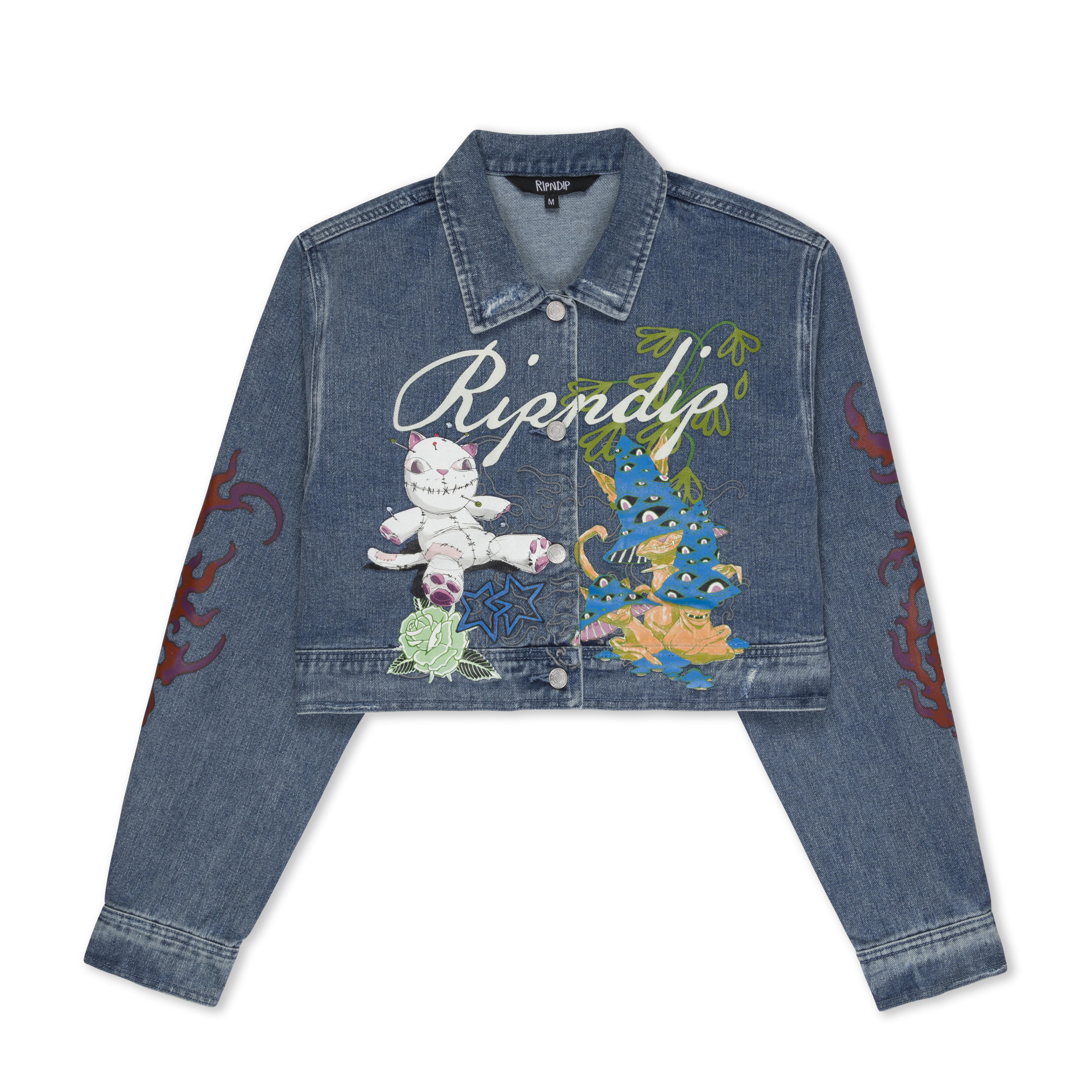 RIPNDIP Travis Cropped Denim Jacket (Light Wash)
