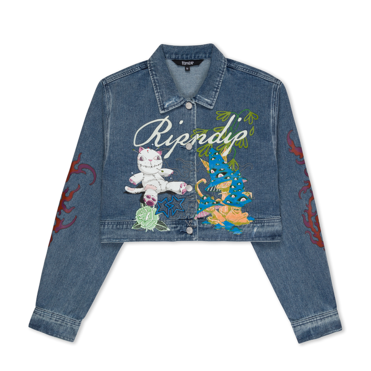 RIPNDIP Travis Cropped Denim Jacket (Light Wash)