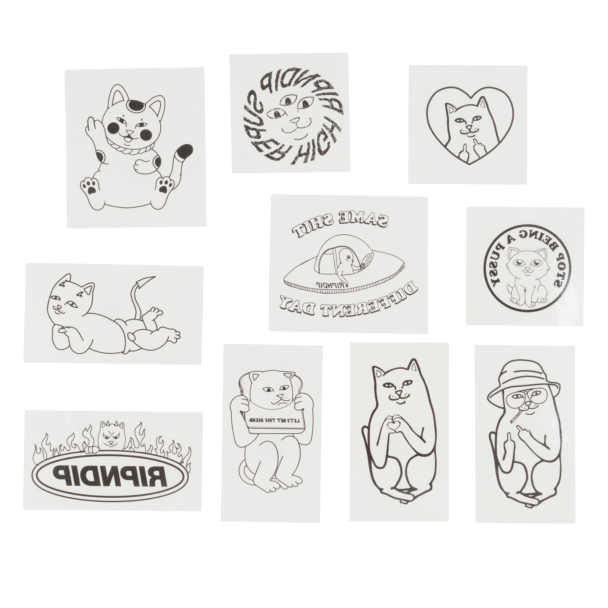 RIPNDIP Field Of Nerms Temp Tattoo Pack (Black)