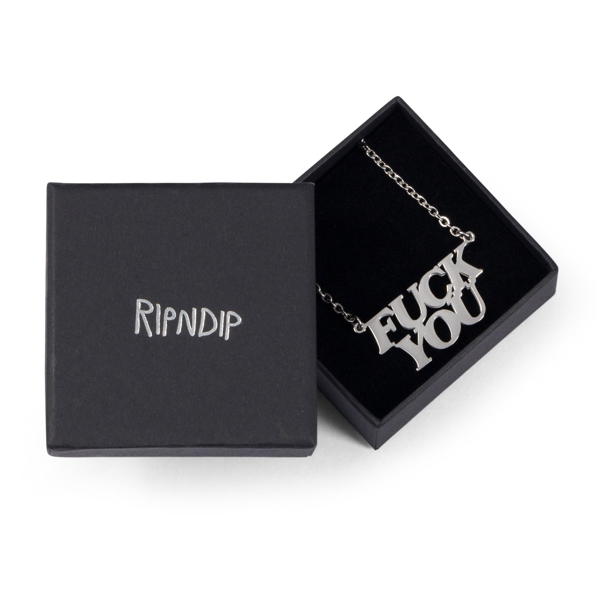 RIPNDIP Fuckin Fuck Pendant Necklace (Silver)
