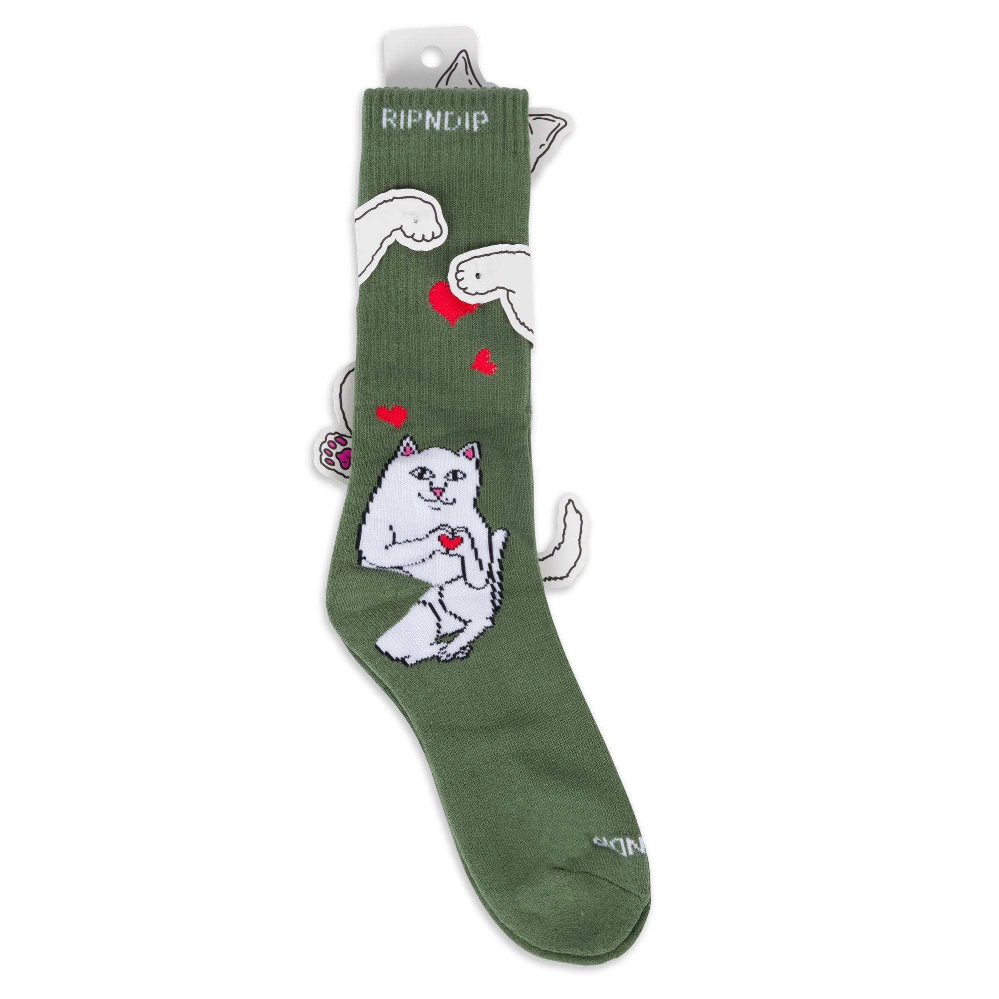 RIPNDIP Nermal Love Socks (Olive)