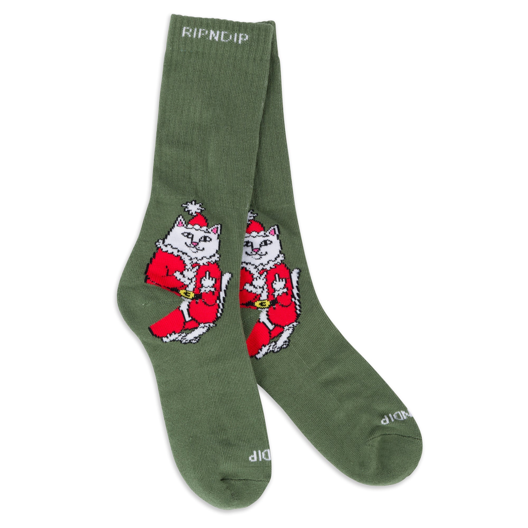 RIPNDIP Lord Santa Socks (Olive)