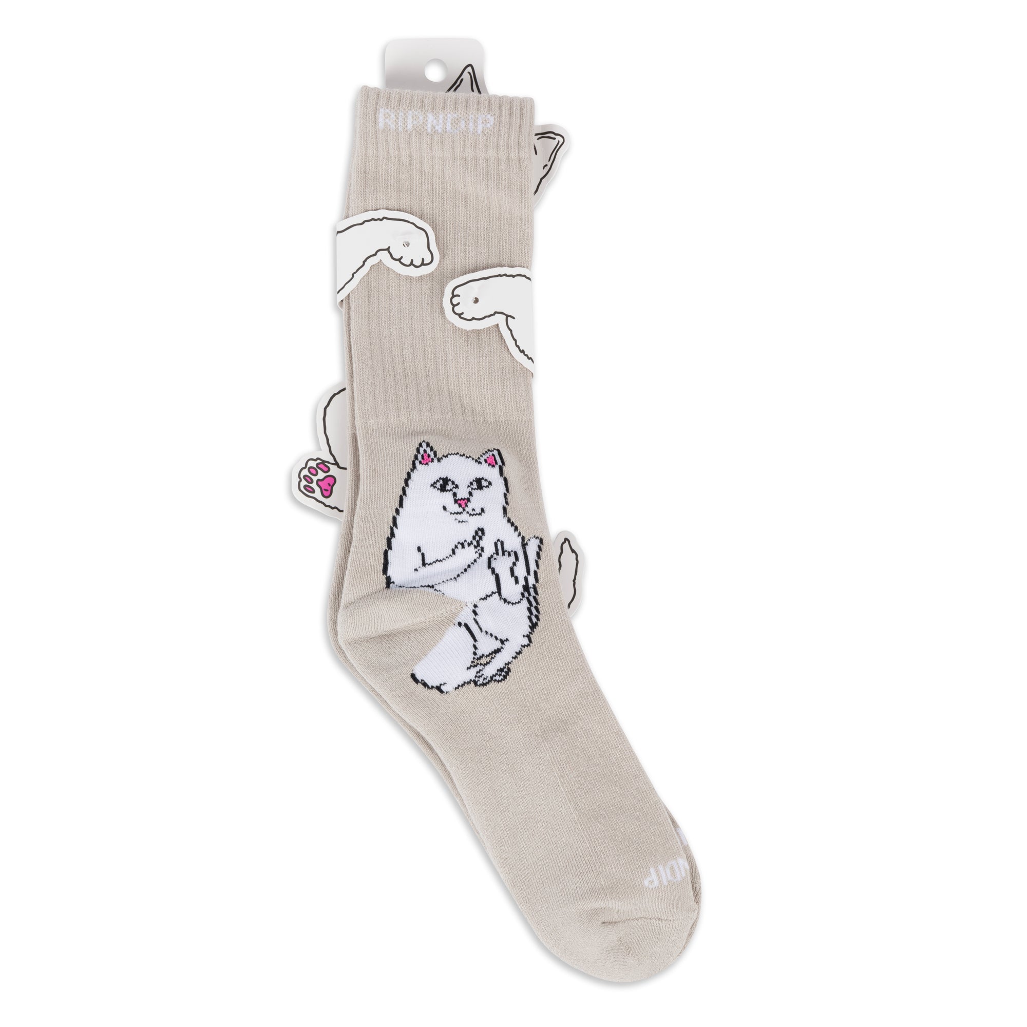 RIPNDIP Lord Nermal Socks (Warm Gray)