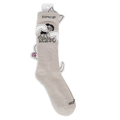 RIPNDIP Cat Lady Socks (Oatmeal Heather)