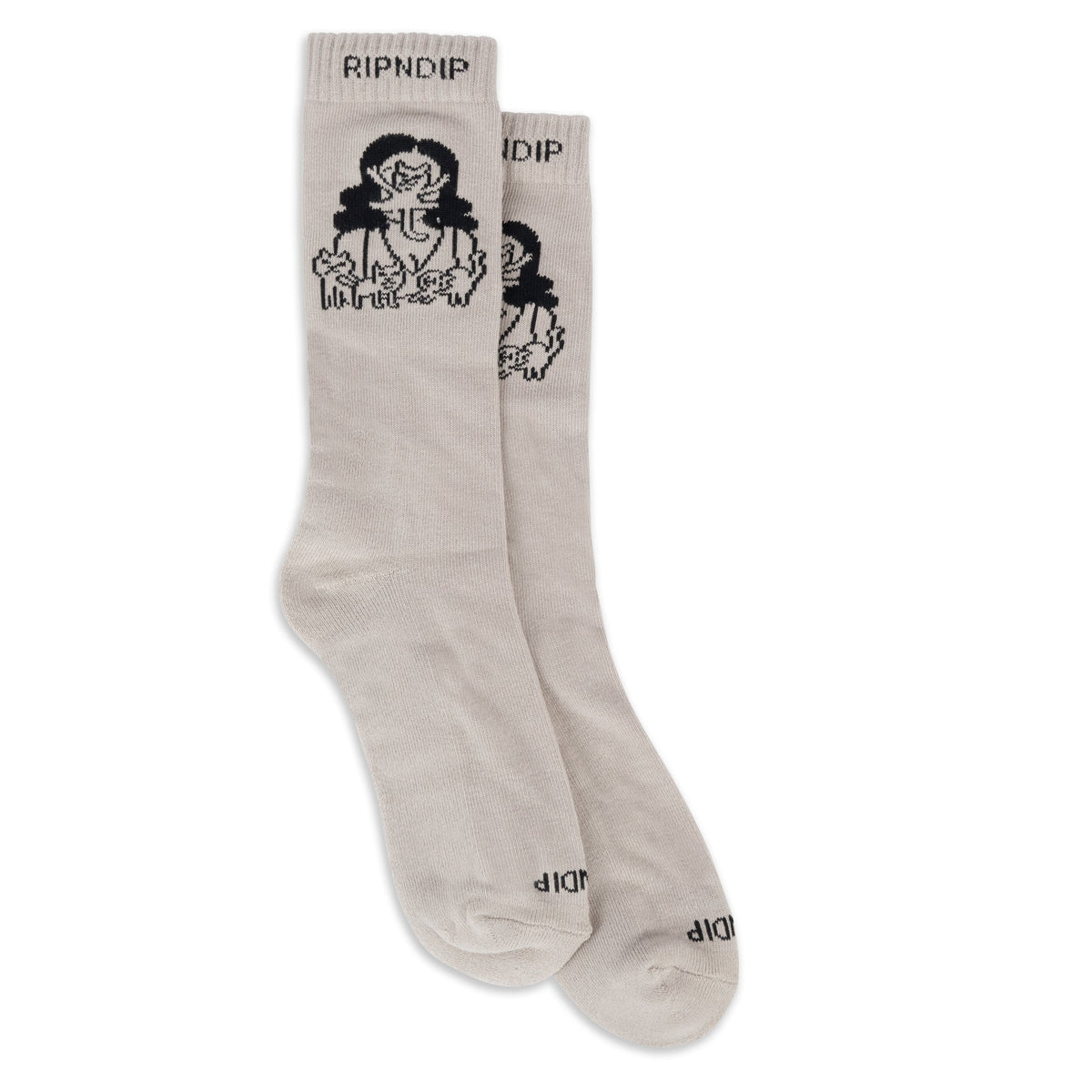 RIPNDIP Cat Lady Socks (Oatmeal Heather)