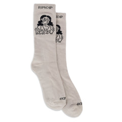 RIPNDIP Cat Lady Socks (Oatmeal Heather)