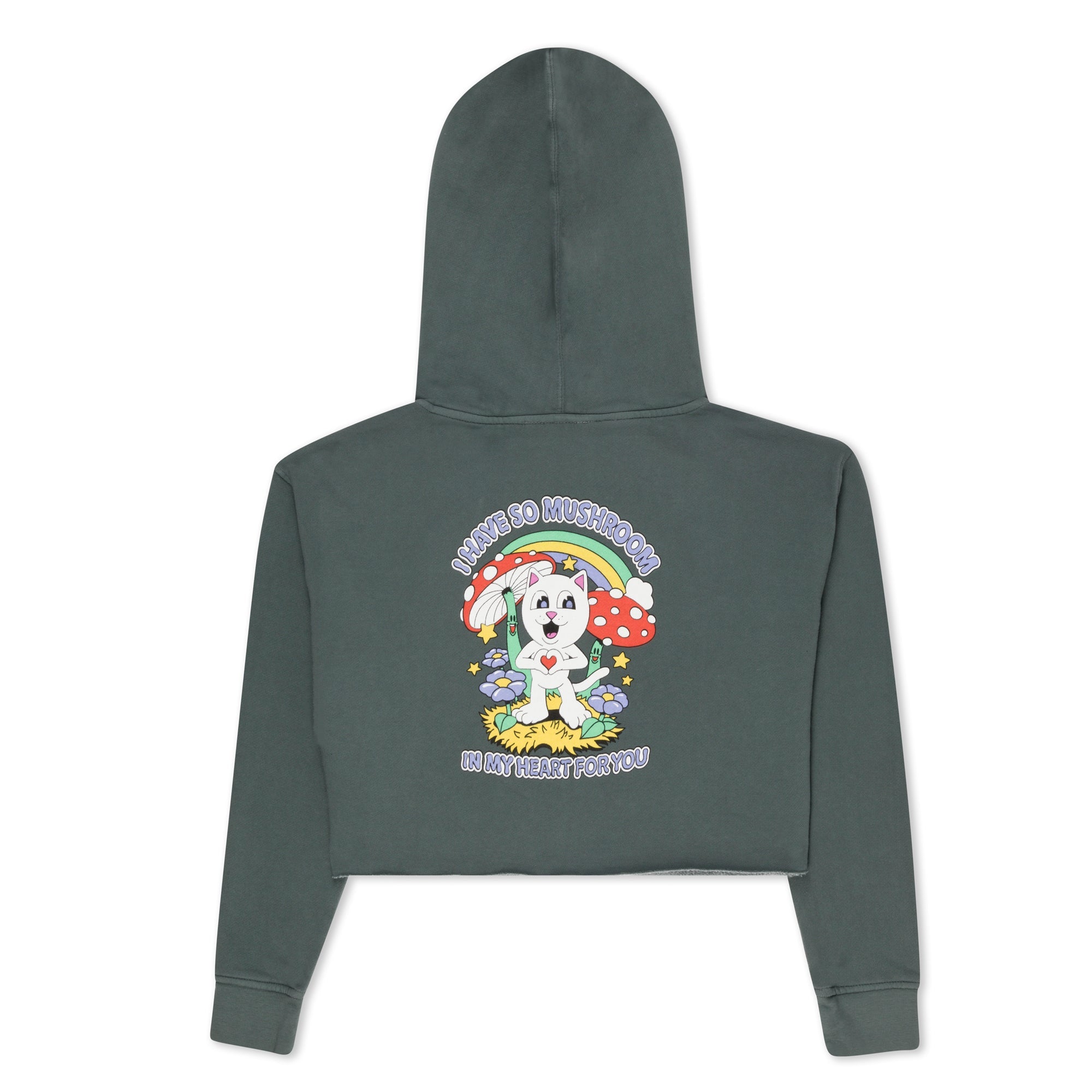 RIPNDIP So Mushroom Cropped Hoodie (Charcoal)