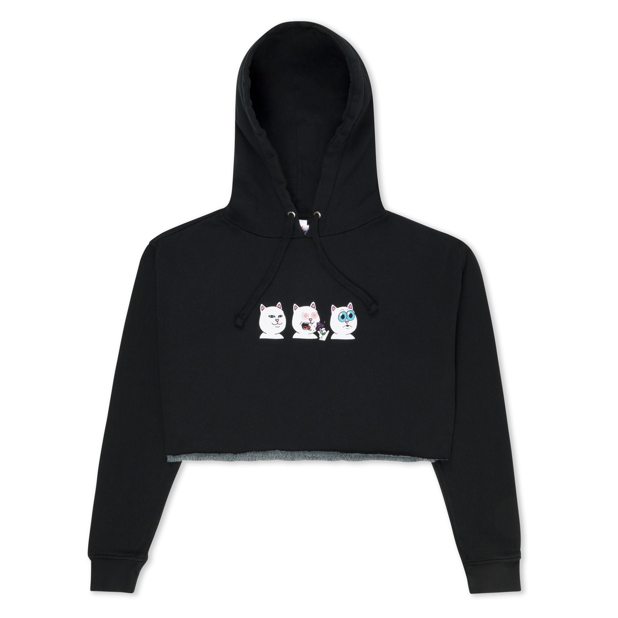 RIPNDIP Shroom Diet Cropped Hoodie (Black)