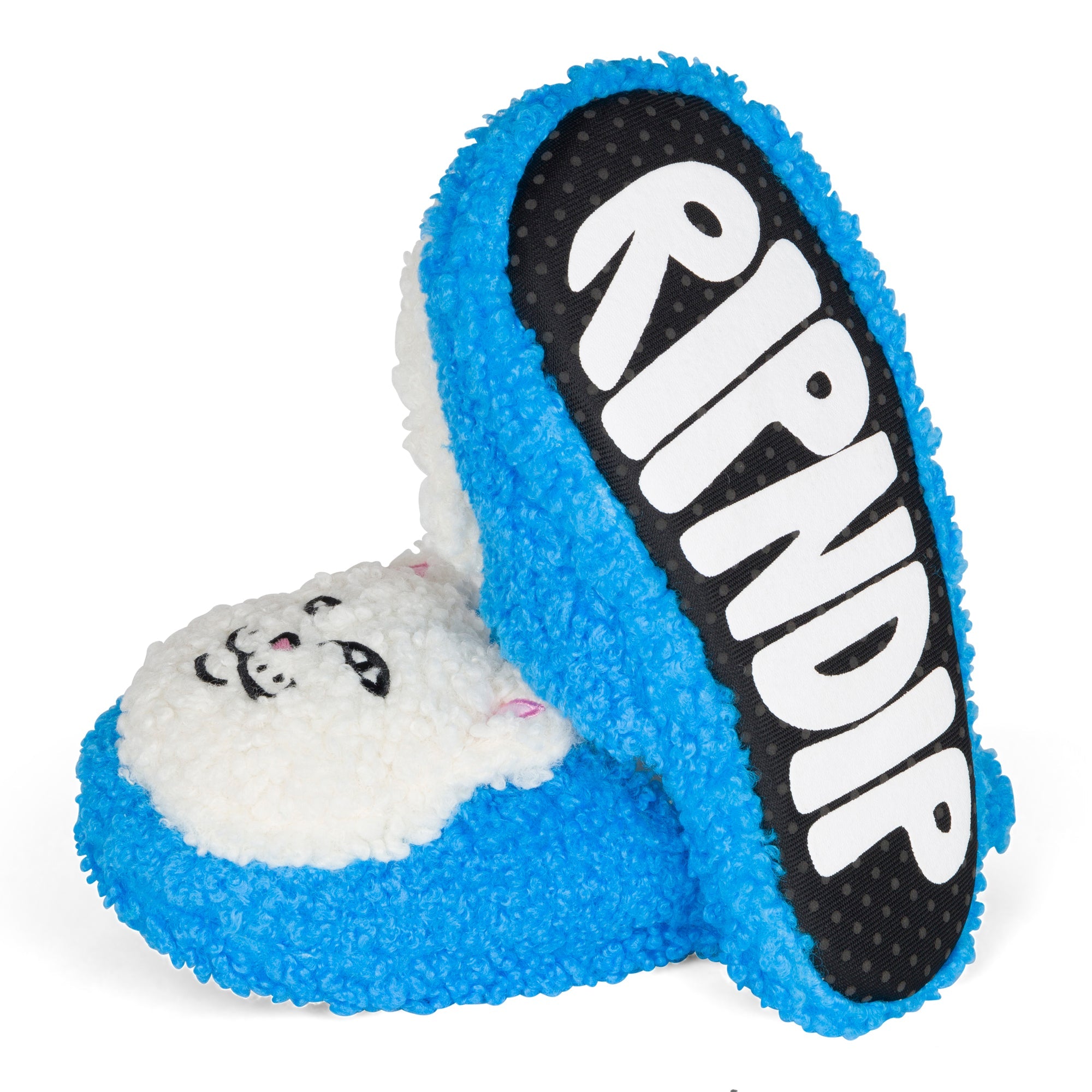 RIPNDIP Lord Nermal Plush Face House Slippers (Blue)