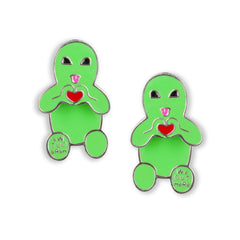 RIPNDIP Alien Loves Earring Set (Green)