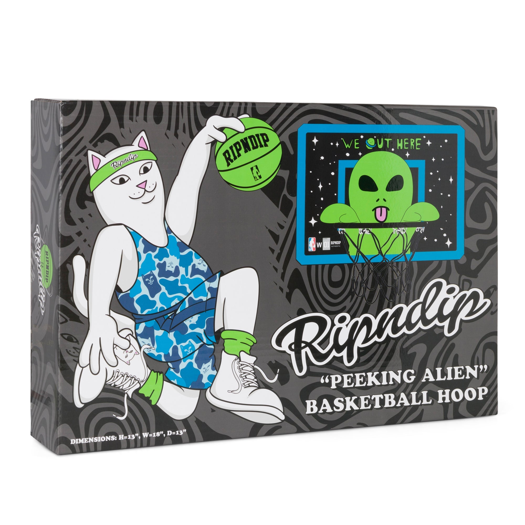 RIPNDIP Peeking Alien Hanging Basketball Set (Black/Blue)