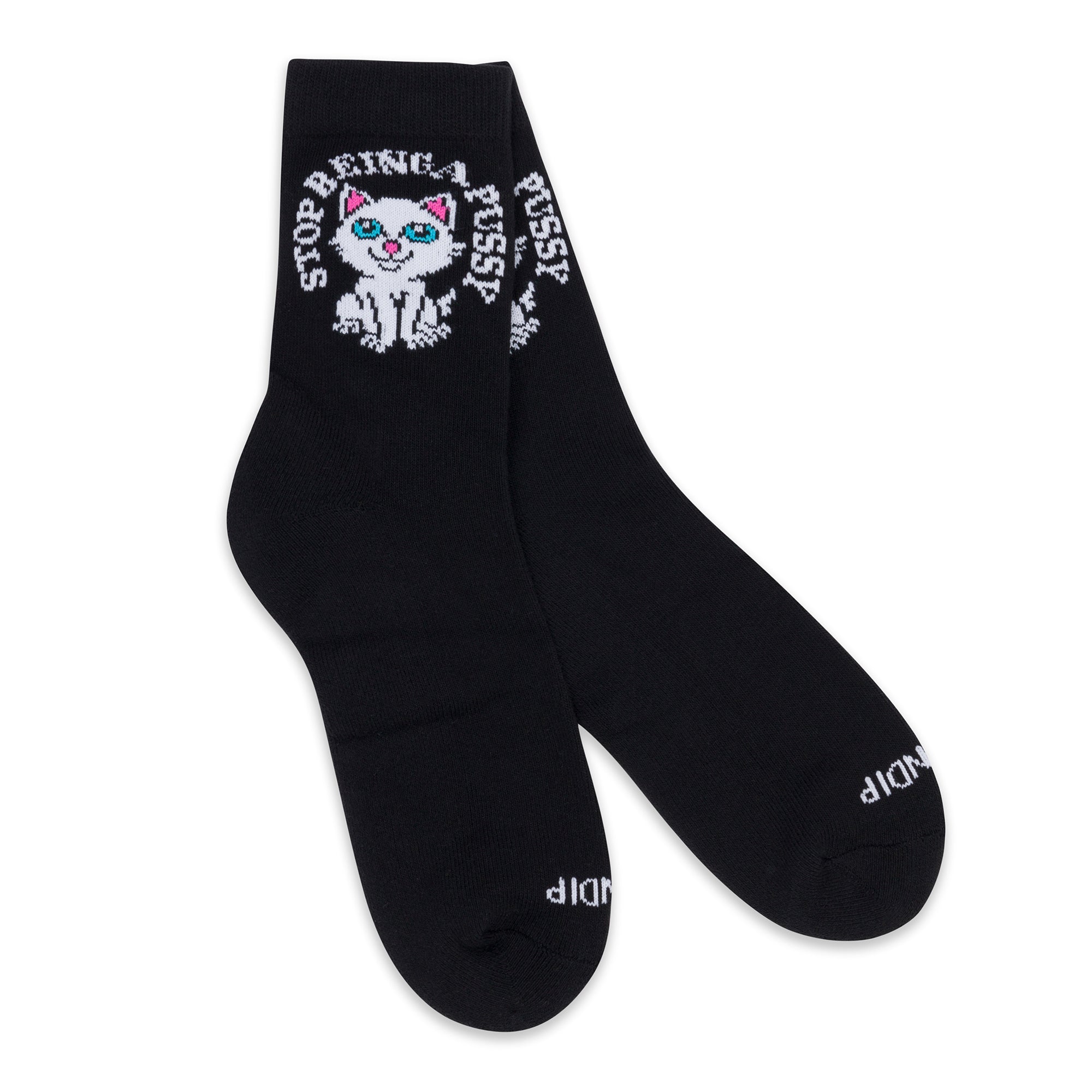 RIPNDIP Stop Being A Pussy Mid Socks (Black)