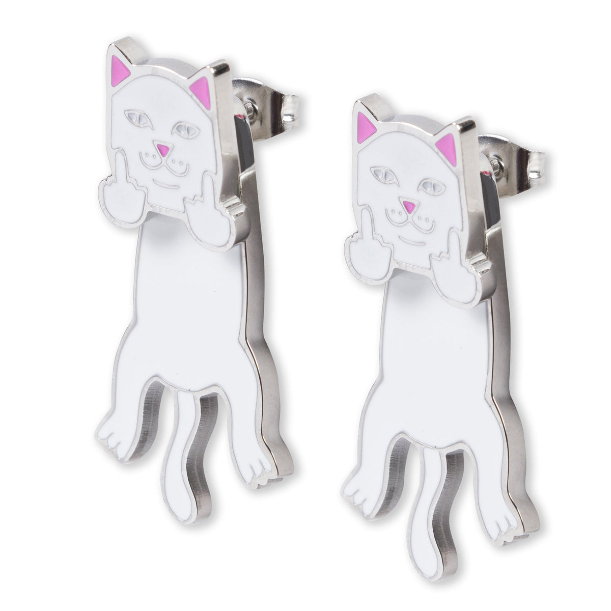 RIPNDIP Naughty Nerm Earring Set (White)