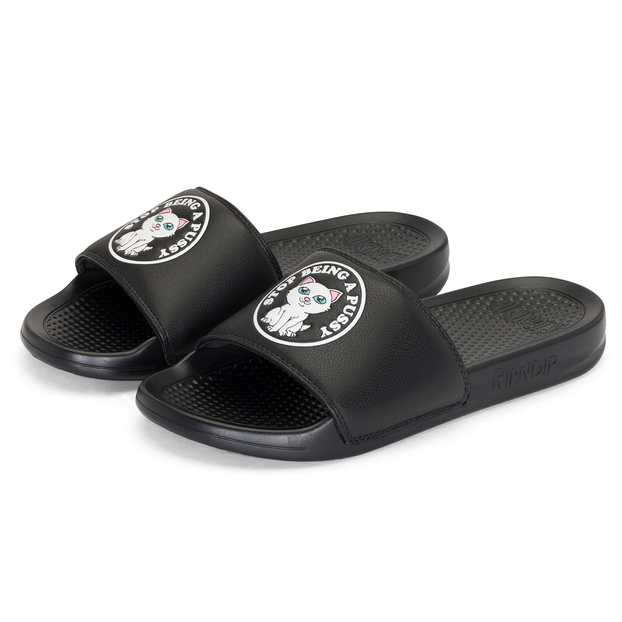 RIPNDIP Stop Being A Pussy Slides (Black)