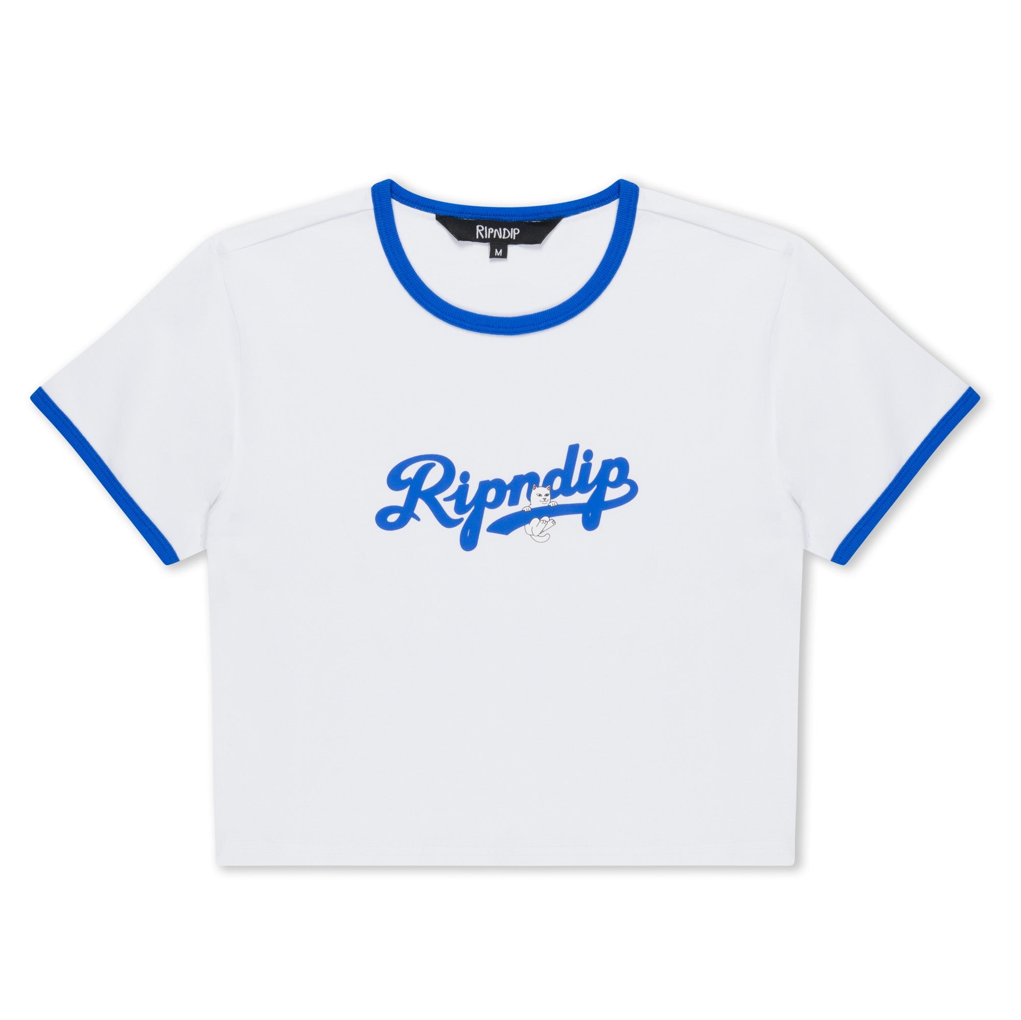 385429 Los Ripndip Cropped Ringer Tee (White)