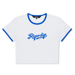 385429 Los Ripndip Cropped Ringer Tee (White)