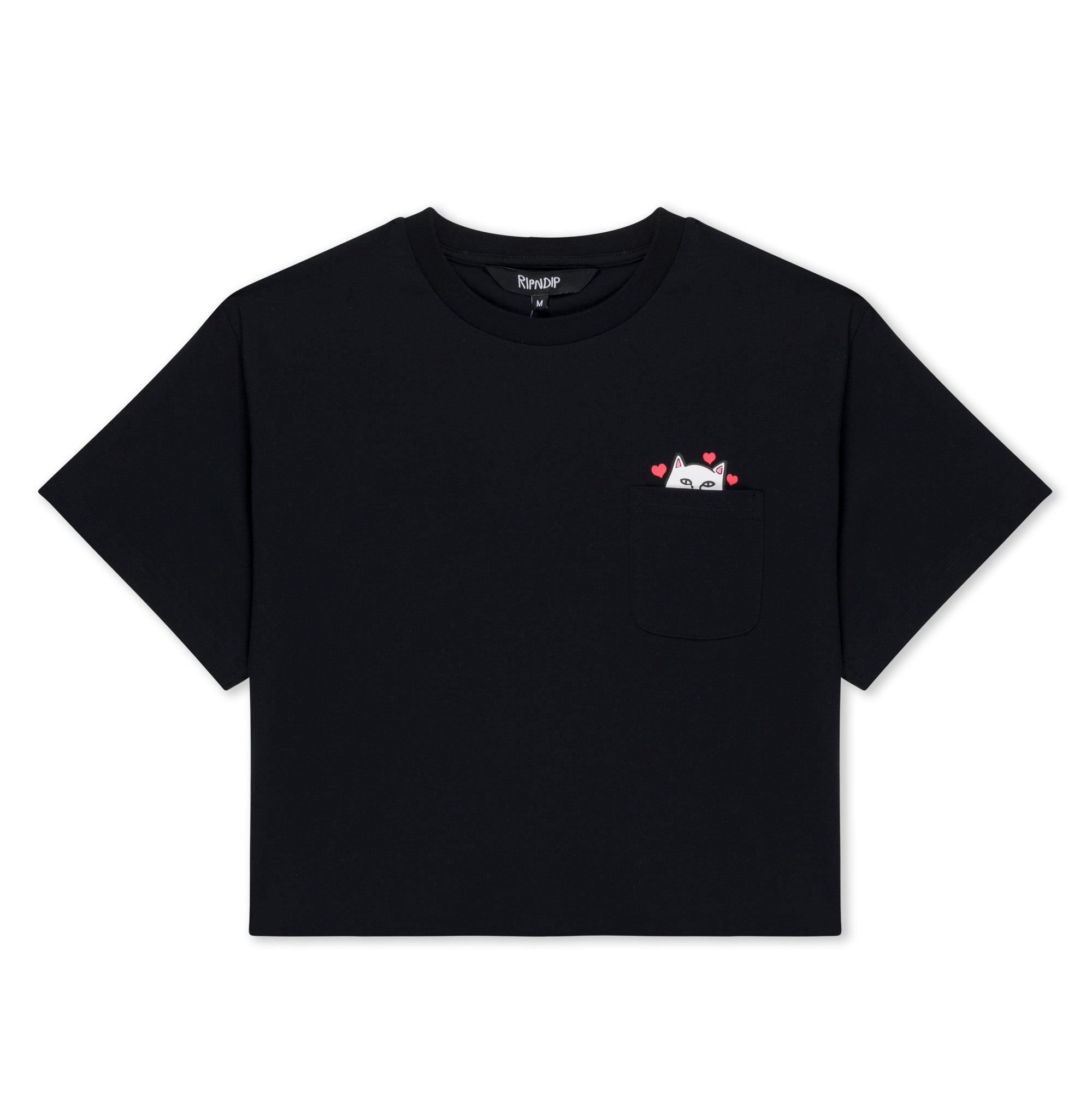 RIPNDIP Nermal Loves Cropped Baby Pocket Tee (Black)