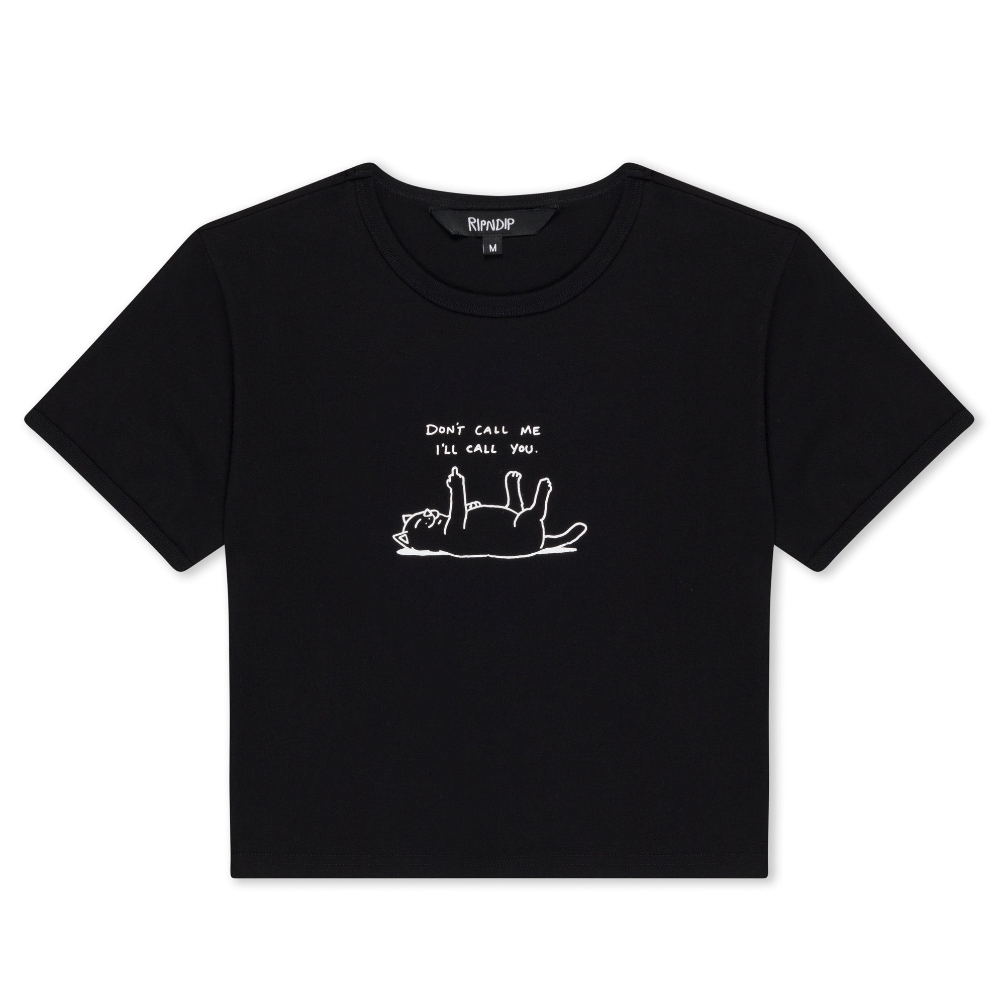 RIPNDIP Don't Call Me Cropped Baby Tee (Black)
