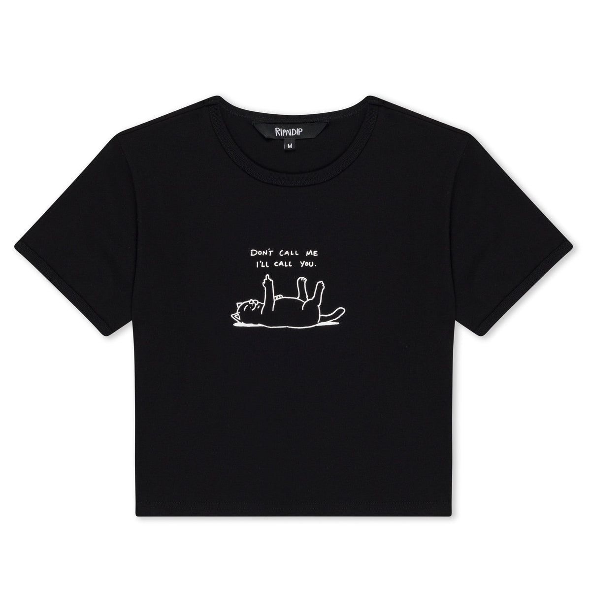 RIPNDIP Don't Call Me Cropped Baby Tee (Black)