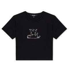 RIPNDIP Don't Call Me Cropped Baby Tee (Black)
