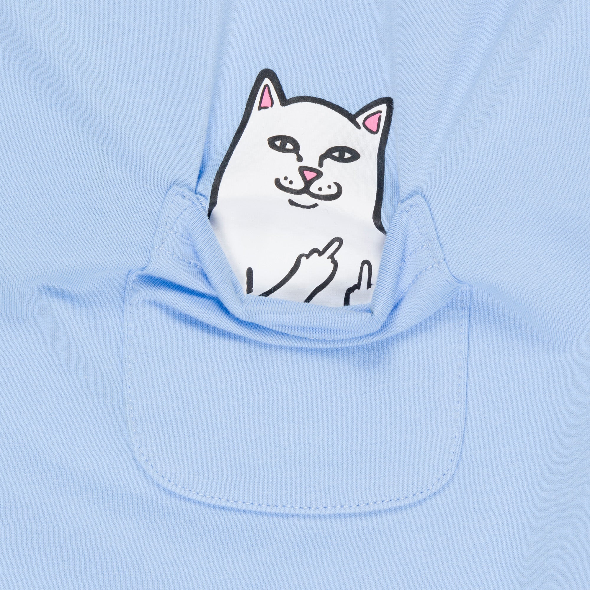 RIPNDIP Lord Nermal Cropped Baby Pocket Tee (Light Blue)