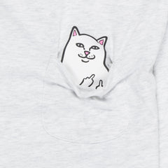 RIPNDIP Lord Nermal Cropped Long Sleeve Pocket Tee (Ash Heather)