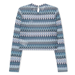 RIPNDIP Waves Crochet Crop Long Sleeve (Multi)