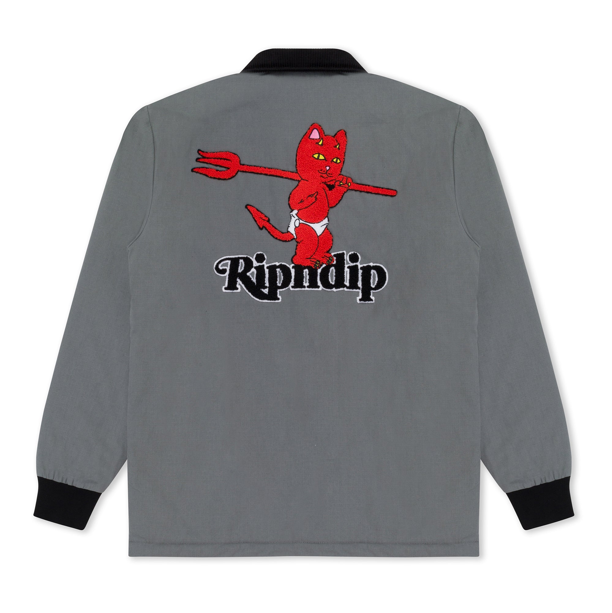 RIPNDIP Devil Baby Button Down Jacket (Charcoal)