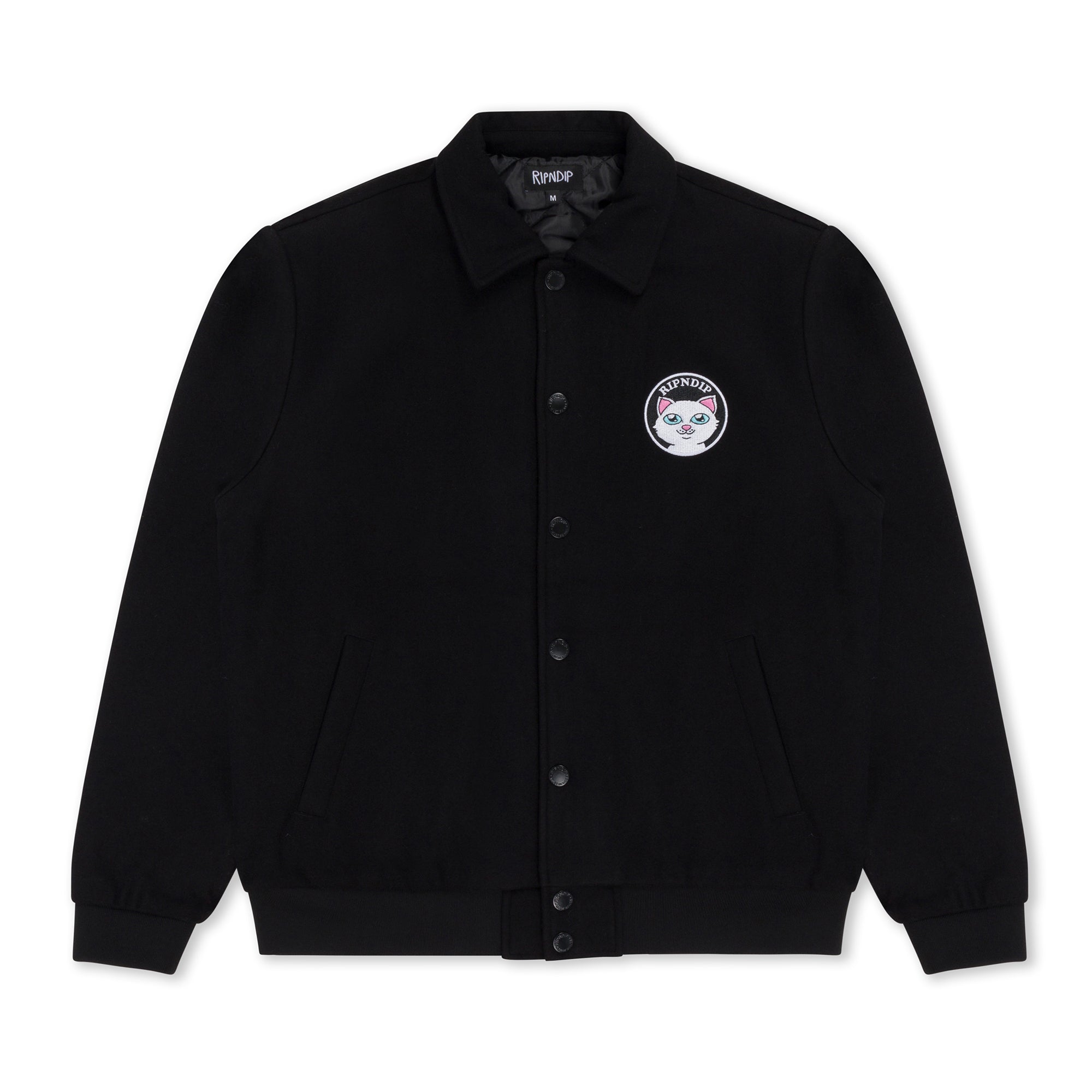 RIPNDIP Stop Being A Pussy Varsity Jacket (Black)