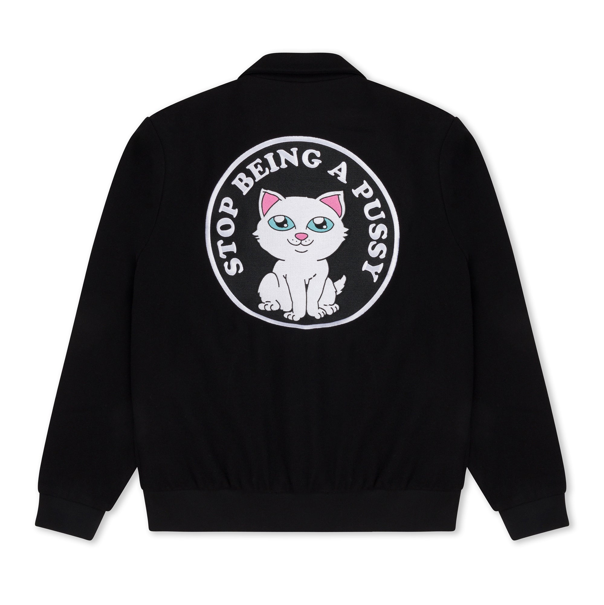 RIPNDIP Stop Being A Pussy Varsity Jacket (Black)