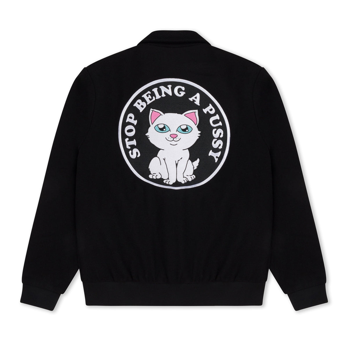 RIPNDIP Stop Being A Pussy Varsity Jacket (Black)