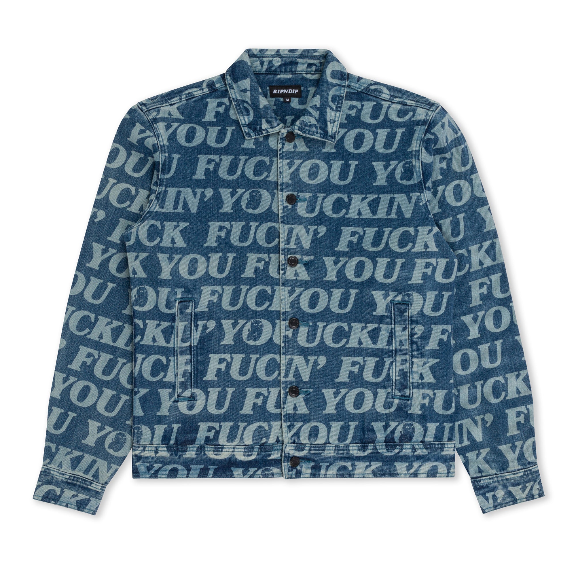 RIPNDIP Fuckin Fuck Denim Jacket (Medium Washed)