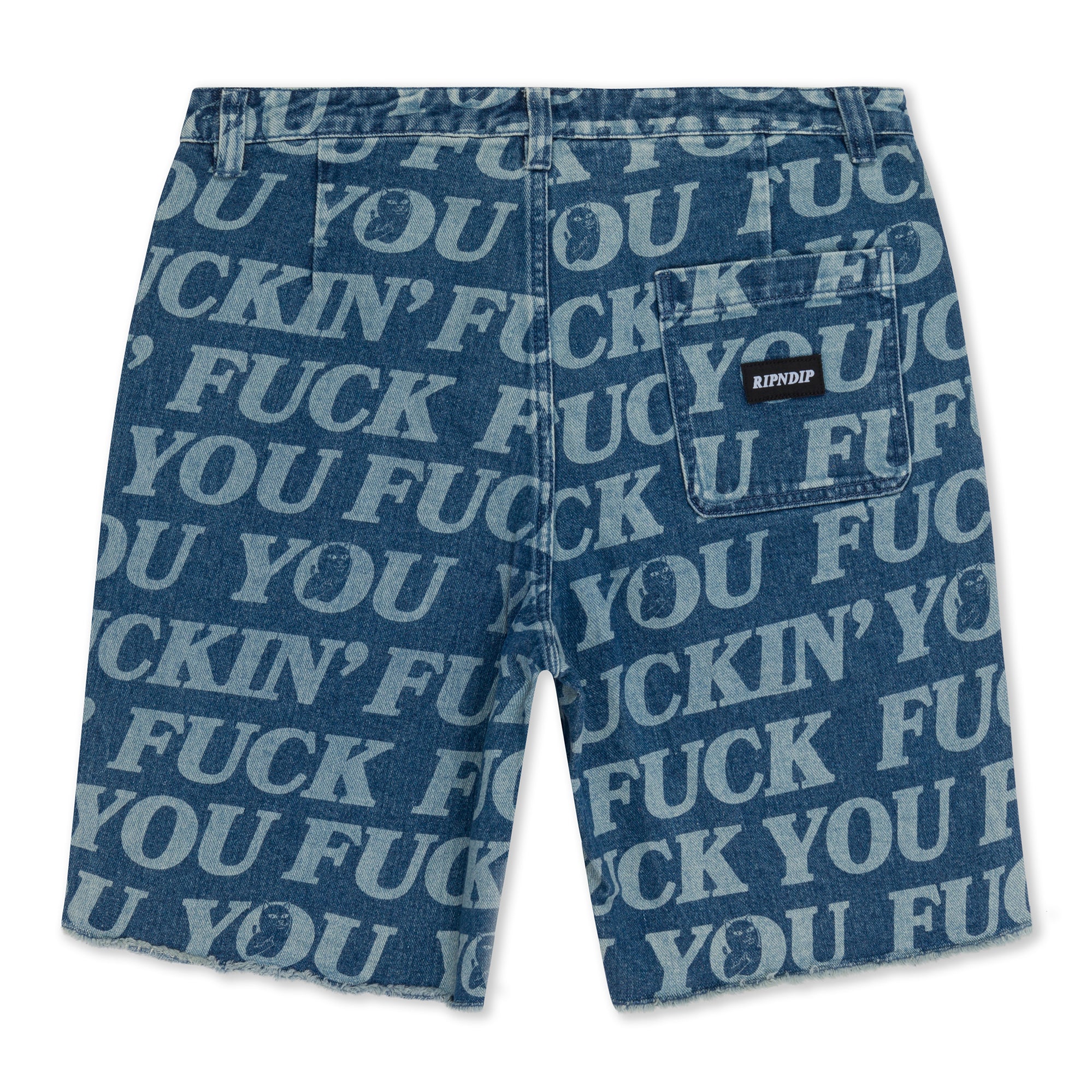 RIPNDIP Fuckin Fuck Denim Shorts (Medium Wash)