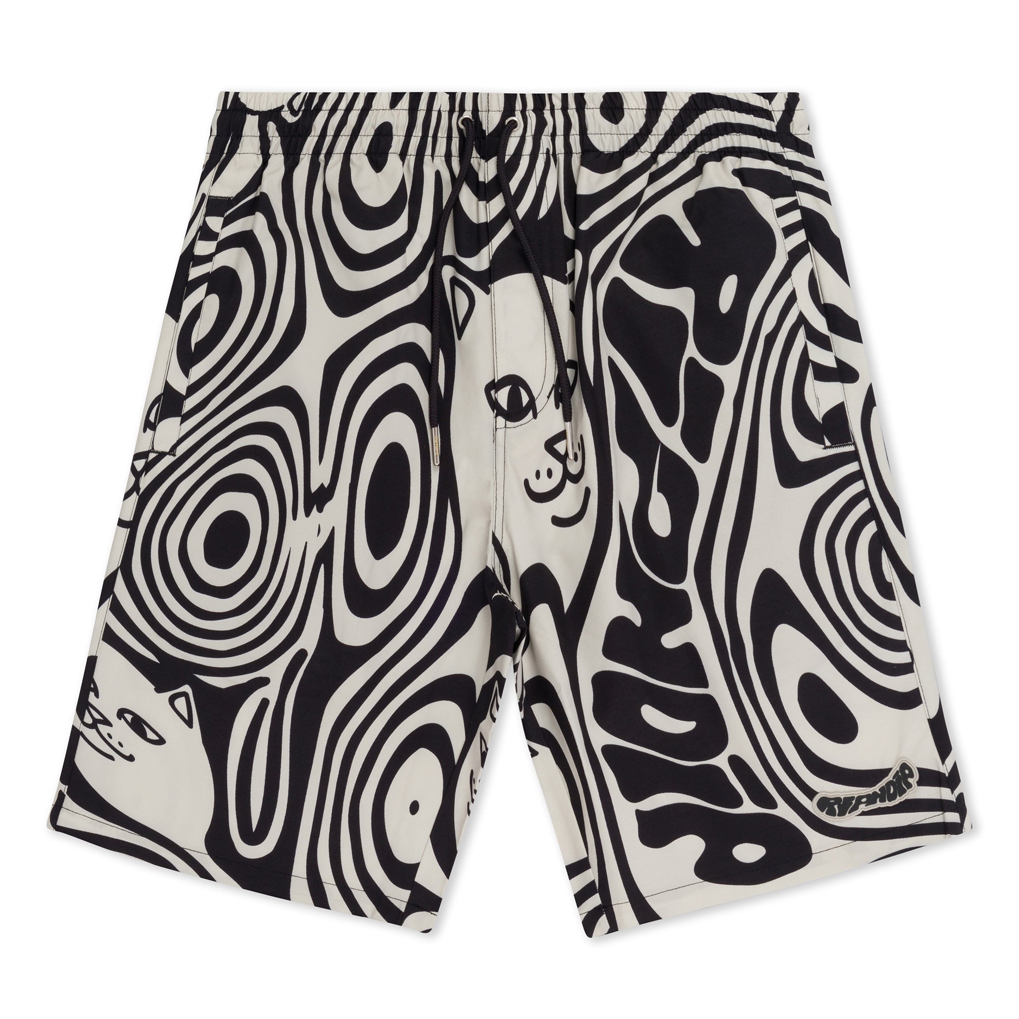 RIPNDIP Hypnotic Swim Shorts (Black/Cream)