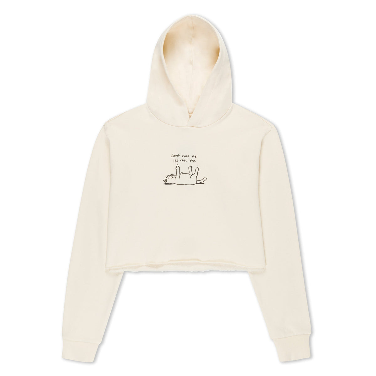 385430 Don't Call Me Cropped Hoodie (Natural)