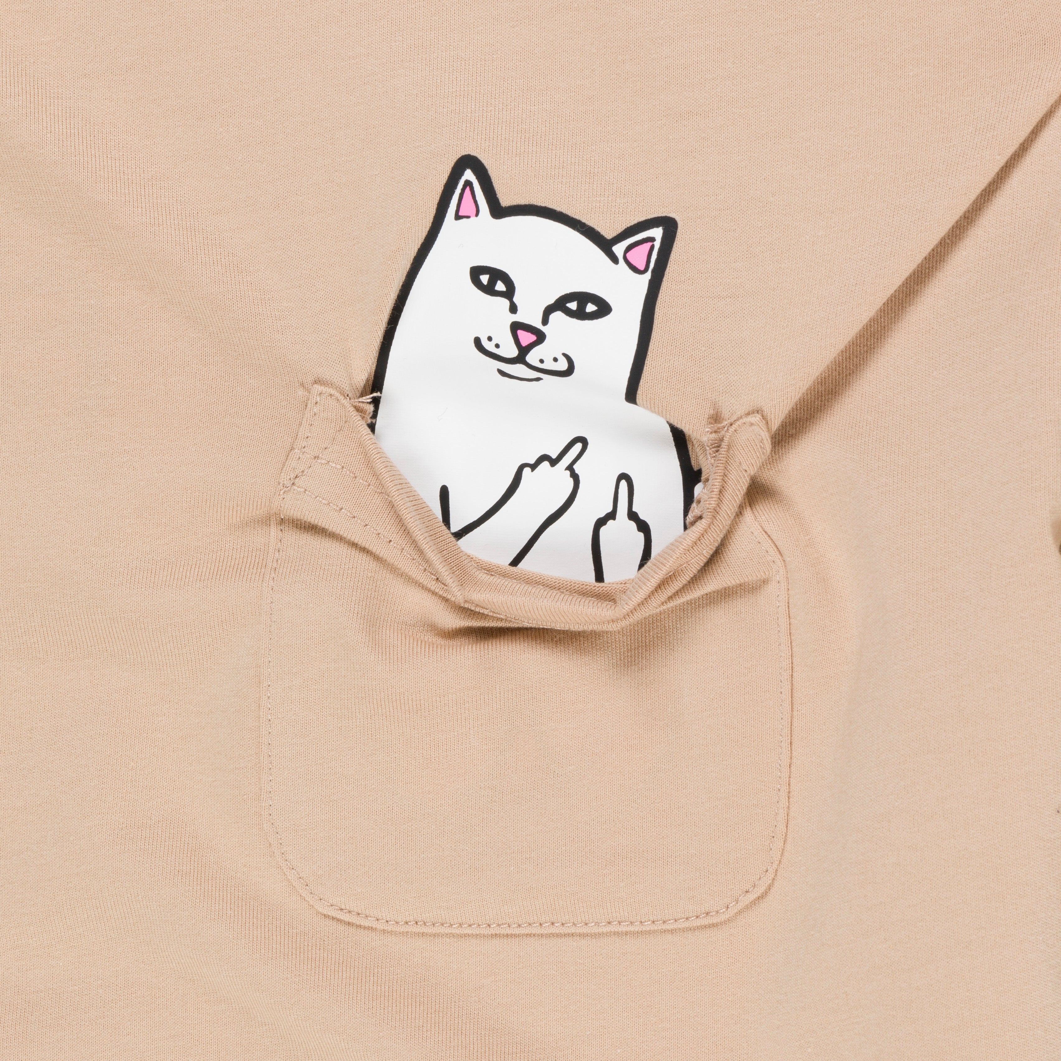 RIPNDIP Lord Nermal Cropped Baby Pocket Tee (Almond)