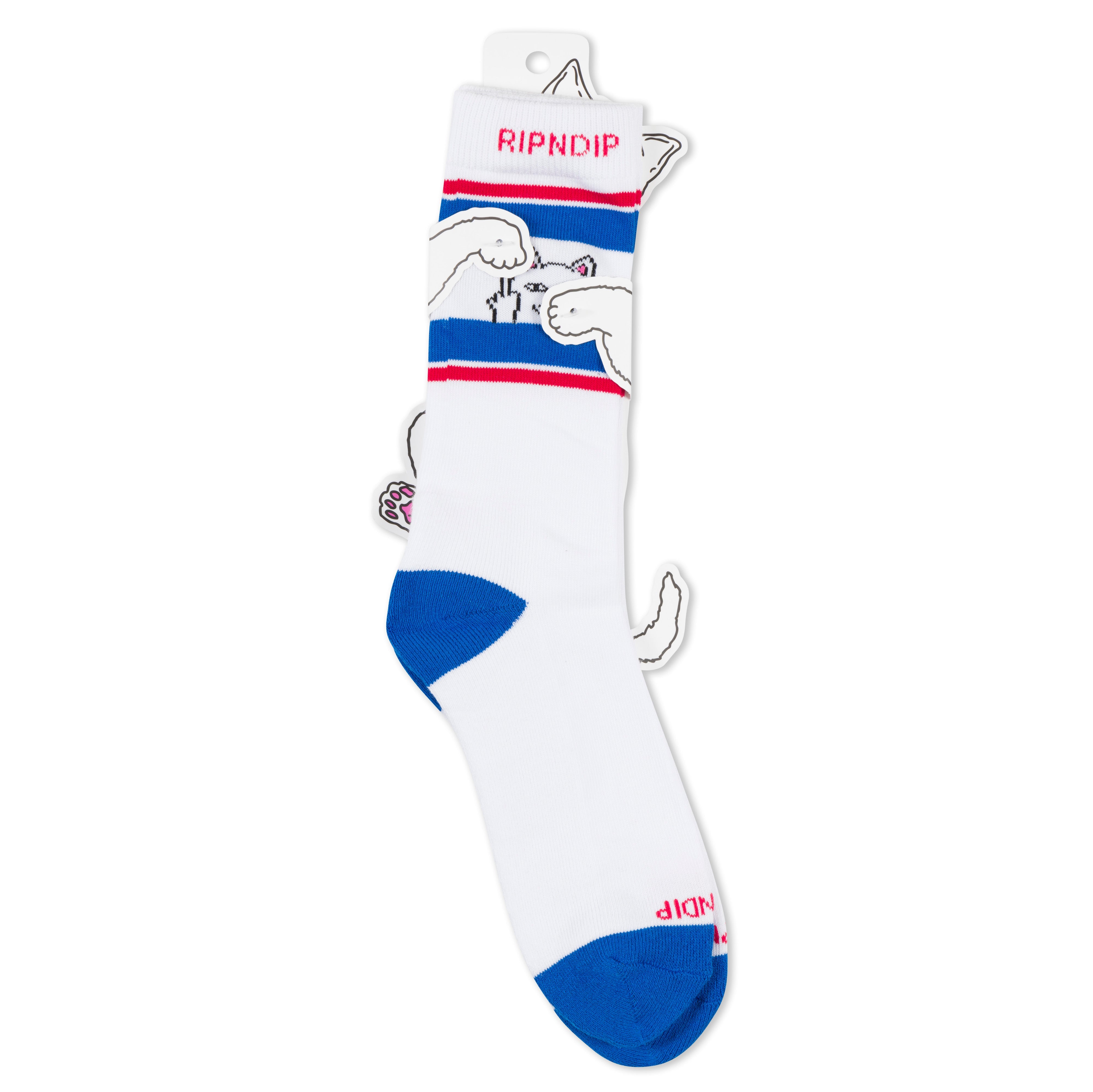 RIPNDIP Peeking Nermal Socks (White/Blue)