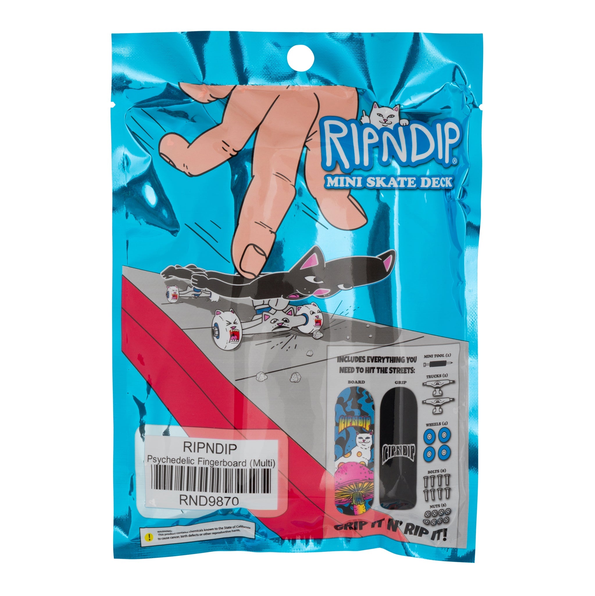 RIPNDIP Psychedelic Mini Skateboard (Multi)