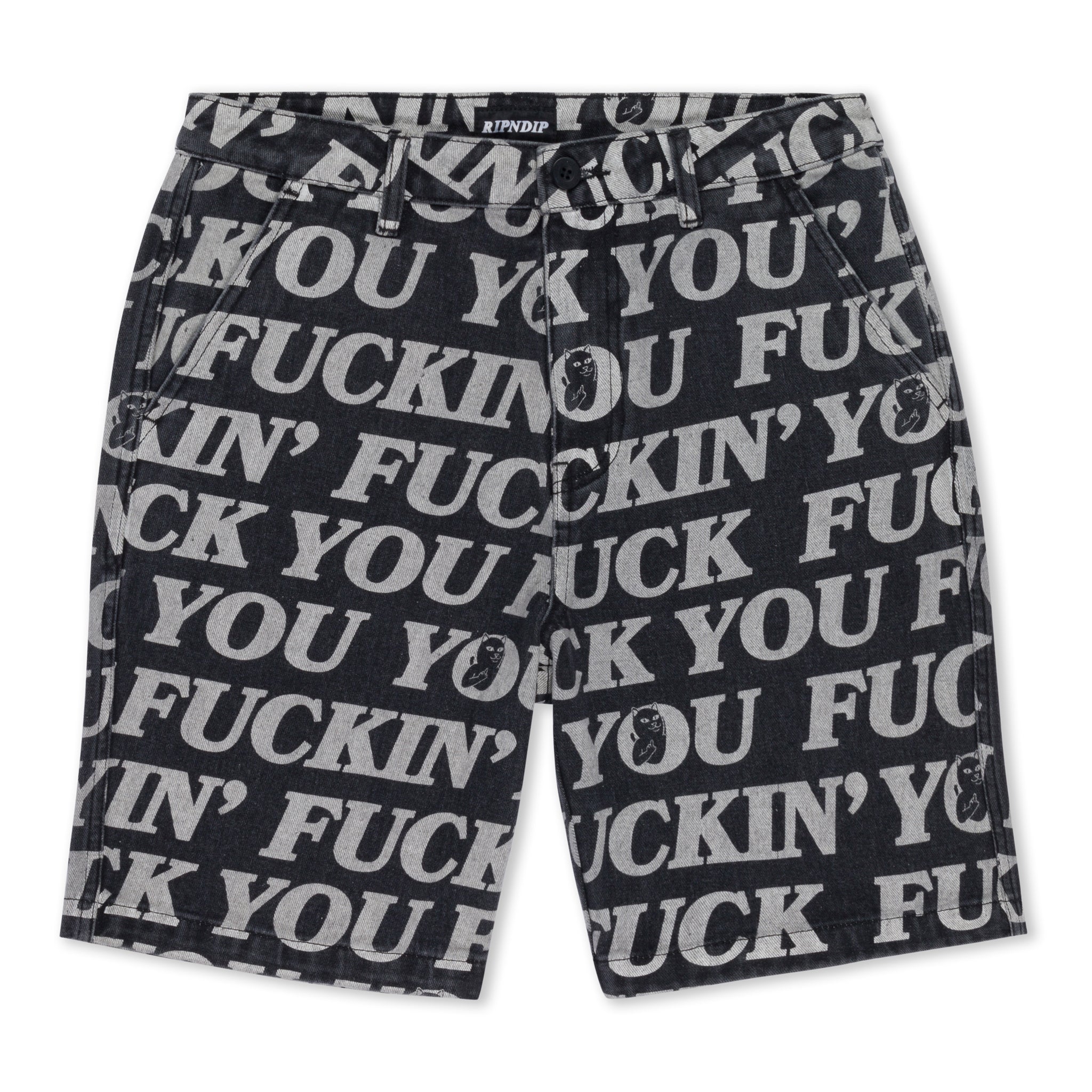 RIPNDIP Fuckin Fuck Denim Shorts (Black)