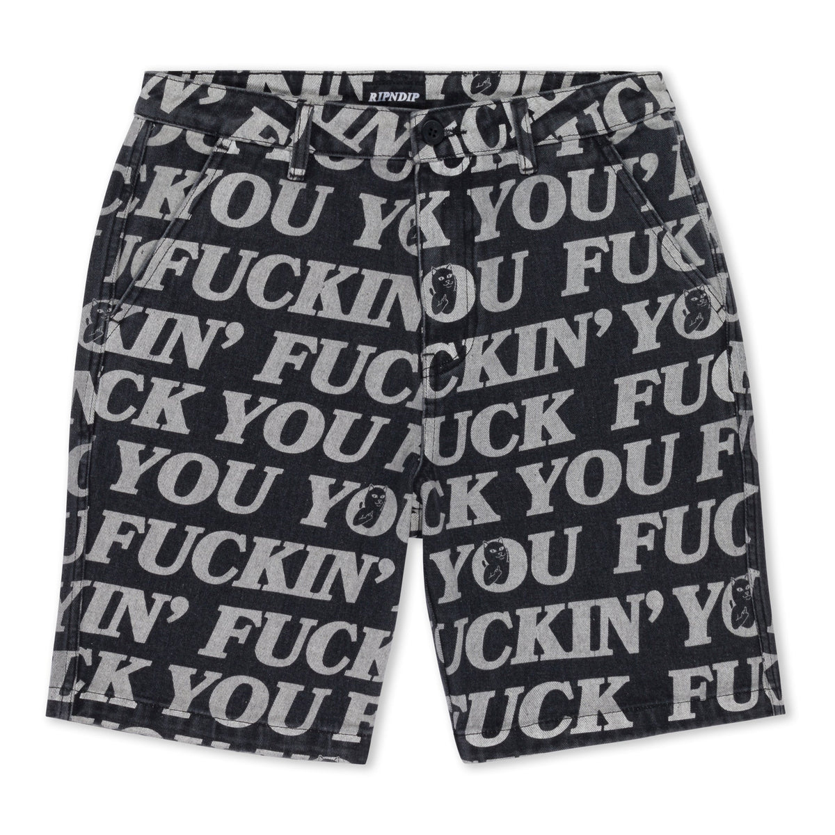 RIPNDIP Fuckin Fuck Denim Shorts (Black)