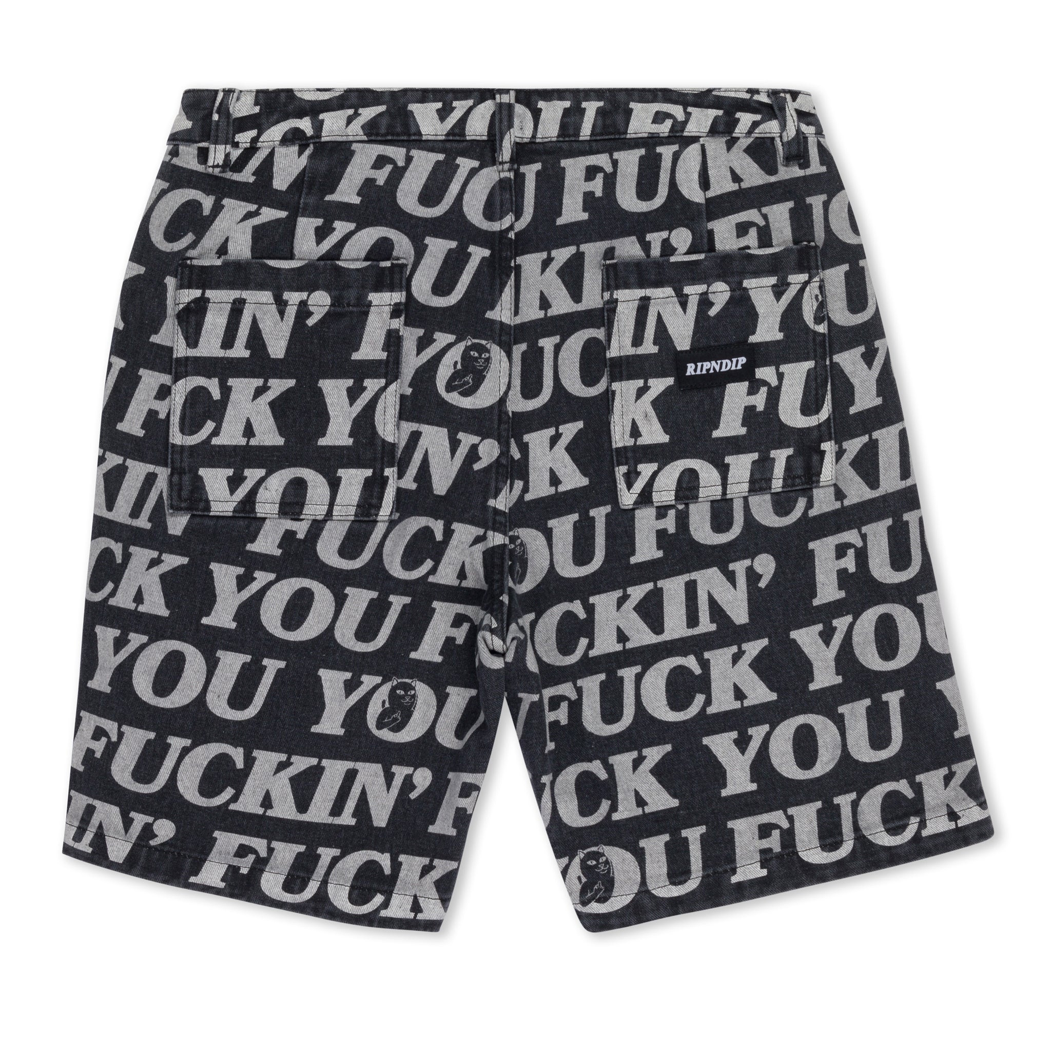RIPNDIP Fuckin Fuck Denim Shorts (Black)