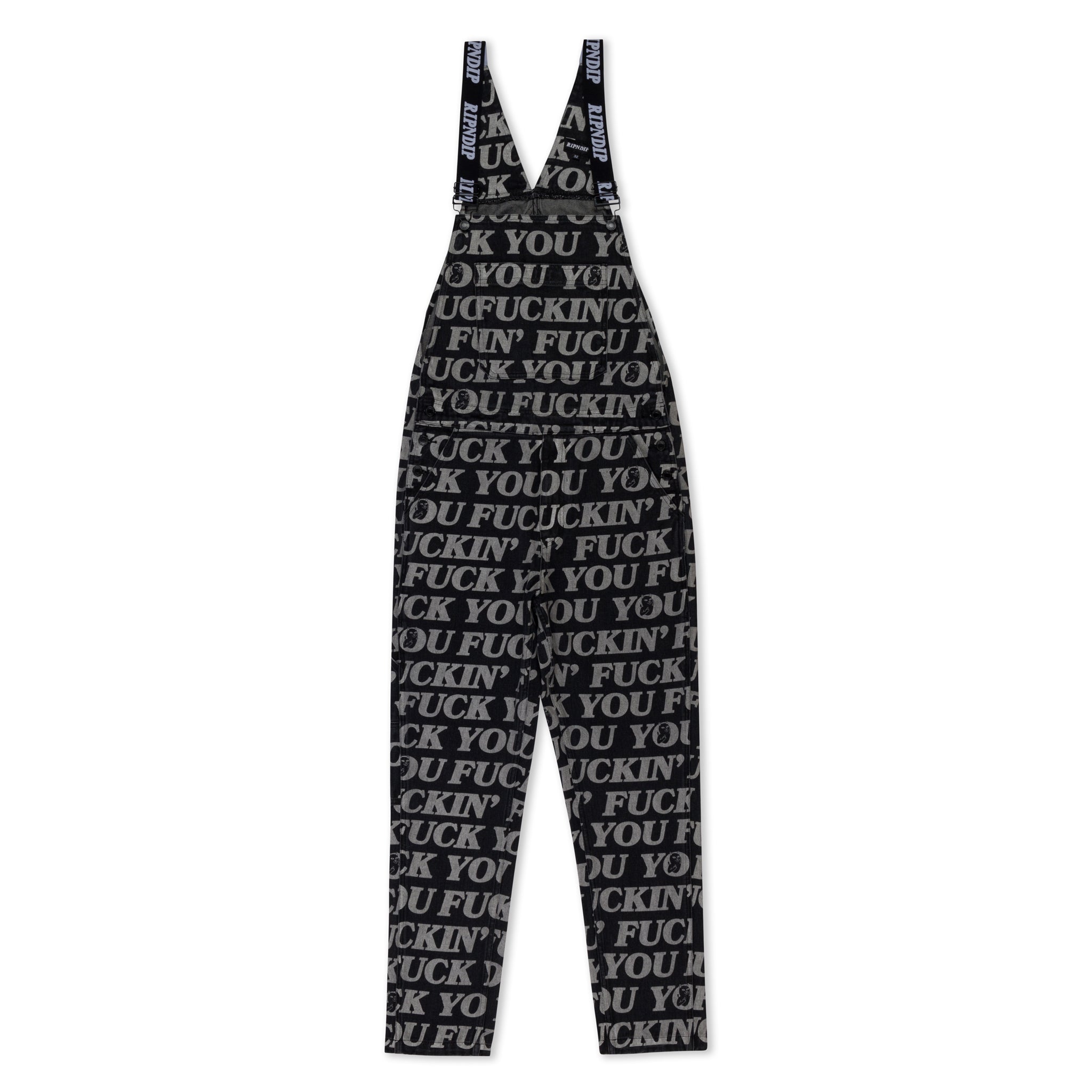 RIPNDIP Fuckin Fuck Denim Overalls (Black)