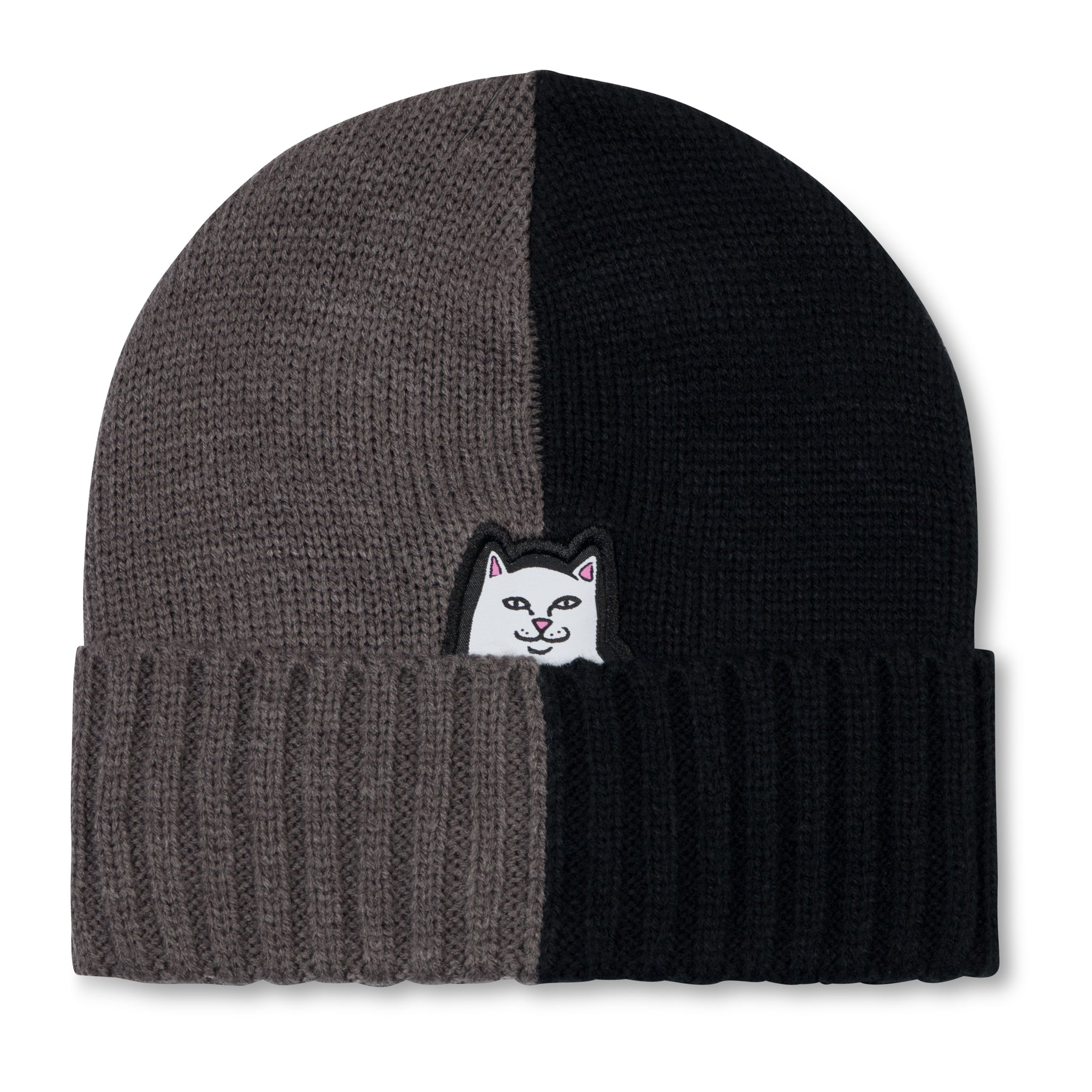 RIPNDIP Lord Nermal Split Beanie (Charcoal / Black)