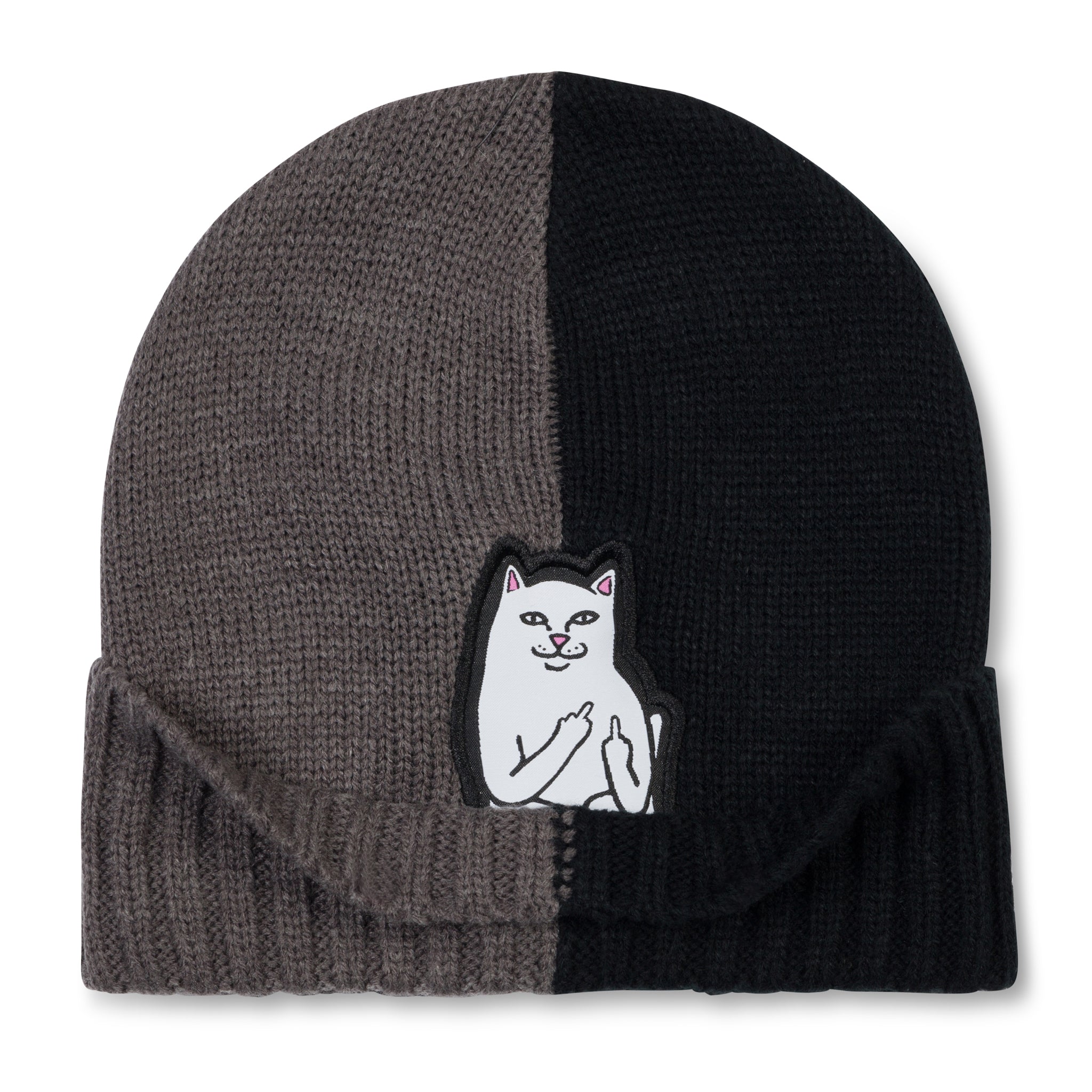 RIPNDIP Lord Nermal Split Beanie (Charcoal / Black)